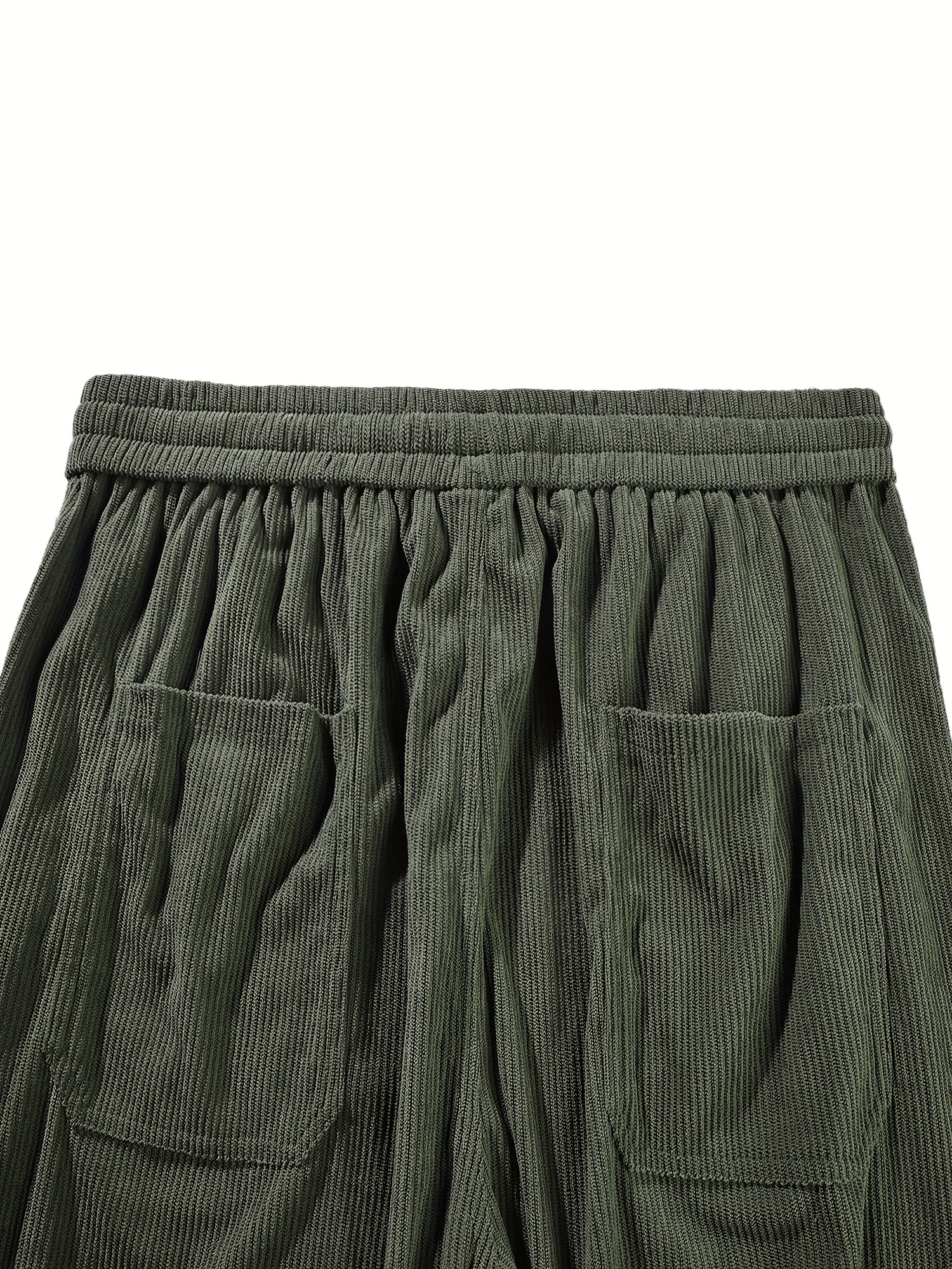 Men's Solid Color Casual Vintage Style Loose Corduroy Trousers