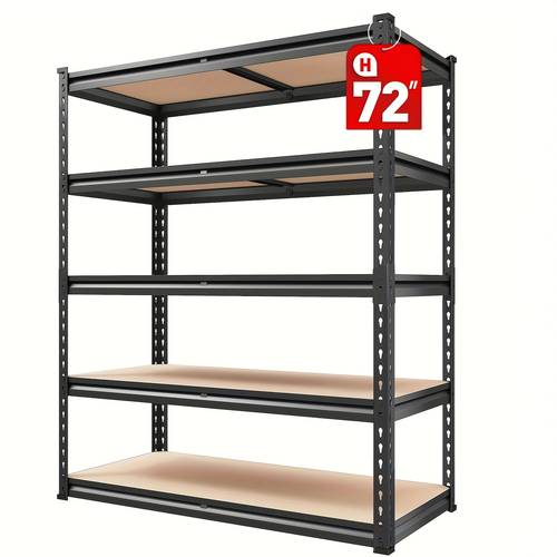 5 tier heavy duty adjustable garage storage shelves x 35 5 w x 16 d 2000lbs capacity black polished metal easy assembly for closet pantry garage organization with open enclosed shelves closet organizer industrial shelving metal construction utility shelves