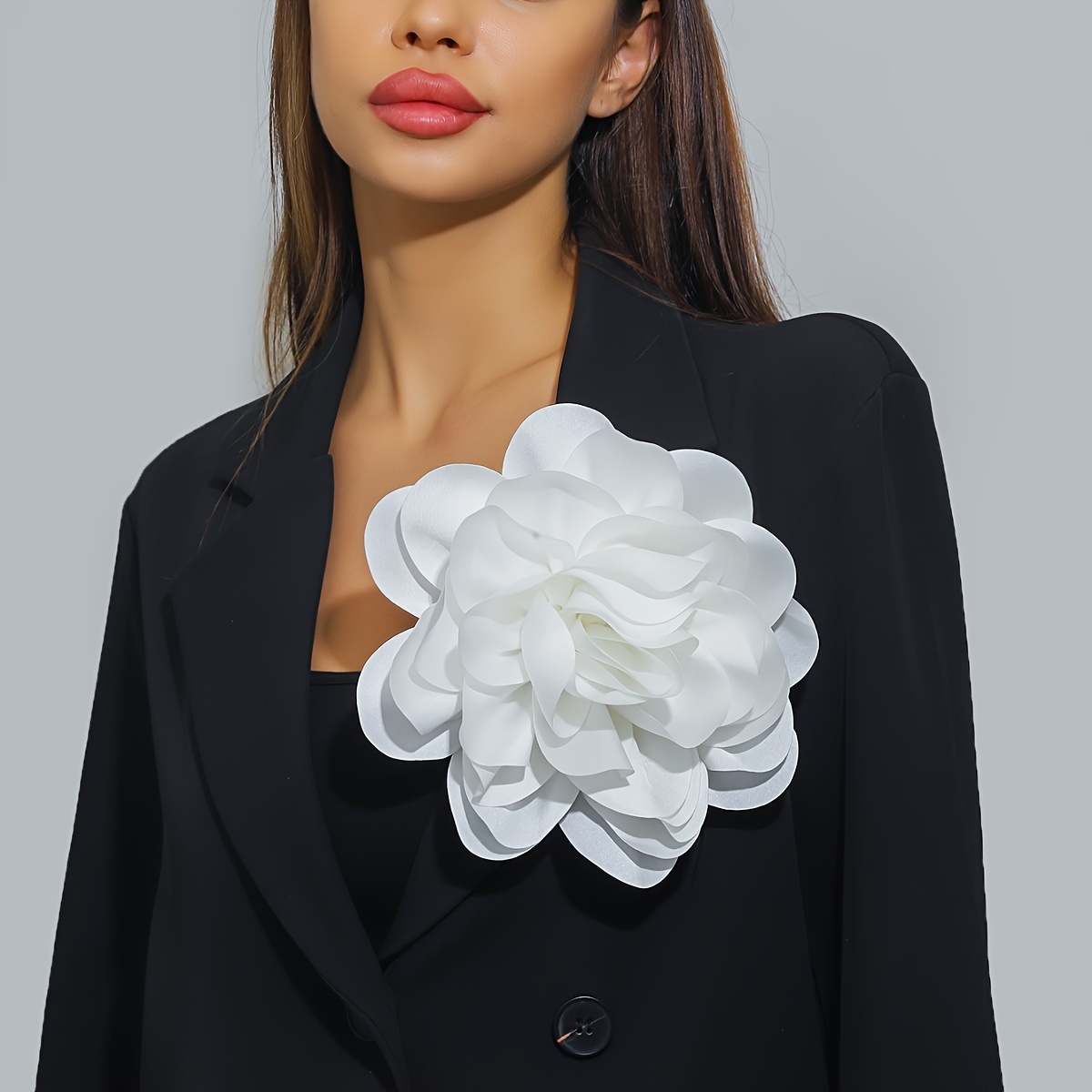 

Luxury Satin Floral Brooch Pin, Handcrafted Exaggerated Artificial Flower, Versatile Fashion Elegant Corsage for Women - Suitable for Daily & Banquet Wear, Duckbill -Use No Plating - Pack of 1