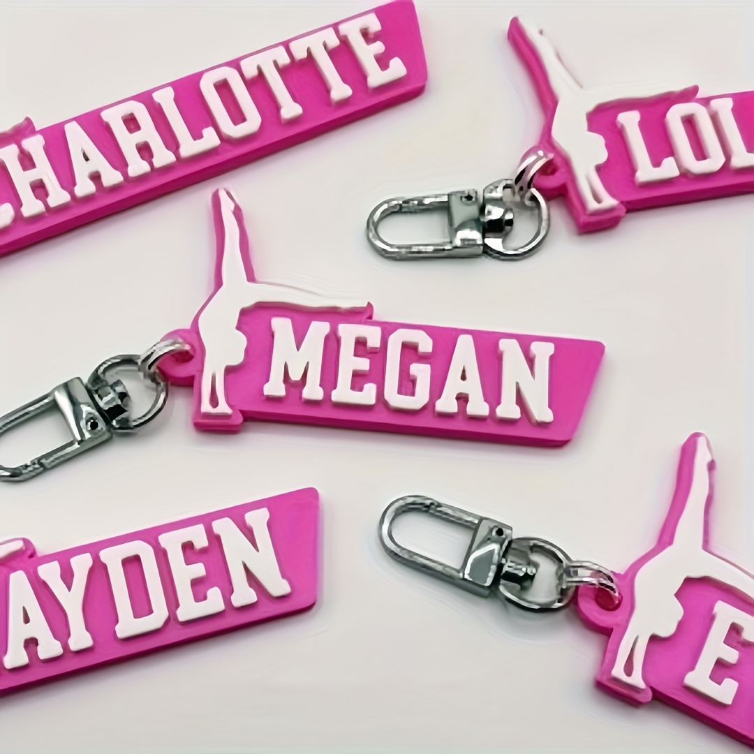 TEMU Personalized Gymnastics Keychain Custom Name Multi- Jingli Ruanzheng Li Ti Yandong Pin Quwu She Shi Shi Suitable For Graduation Gifts, Yoga