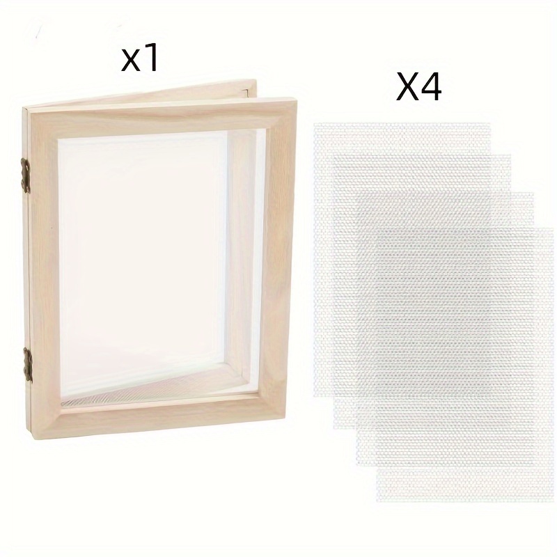 A4 Size Paper Making Screen, Wooden Paper Making Mold, 10 X 14 Inch Wooden Paper Making Frame For Homemade Paper Art And Dried Flower Craft