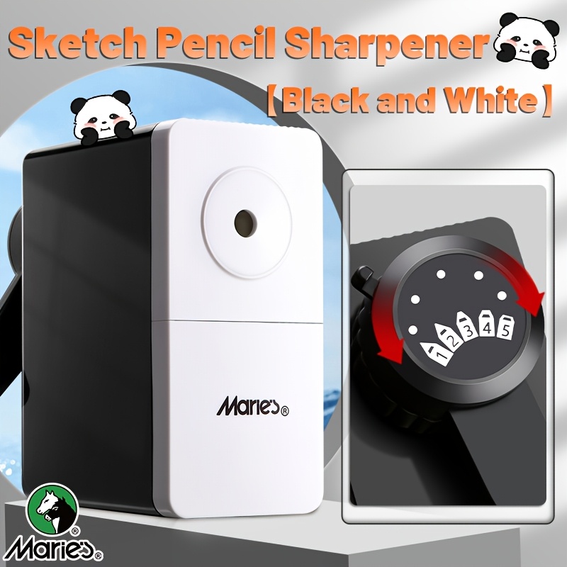 TEMU Marie's Professional Manual Pencil Sharpener - Features 5 Adjustable Settings For Sharpening Long Pencil Tips, Suitable For Graphite And Colored
