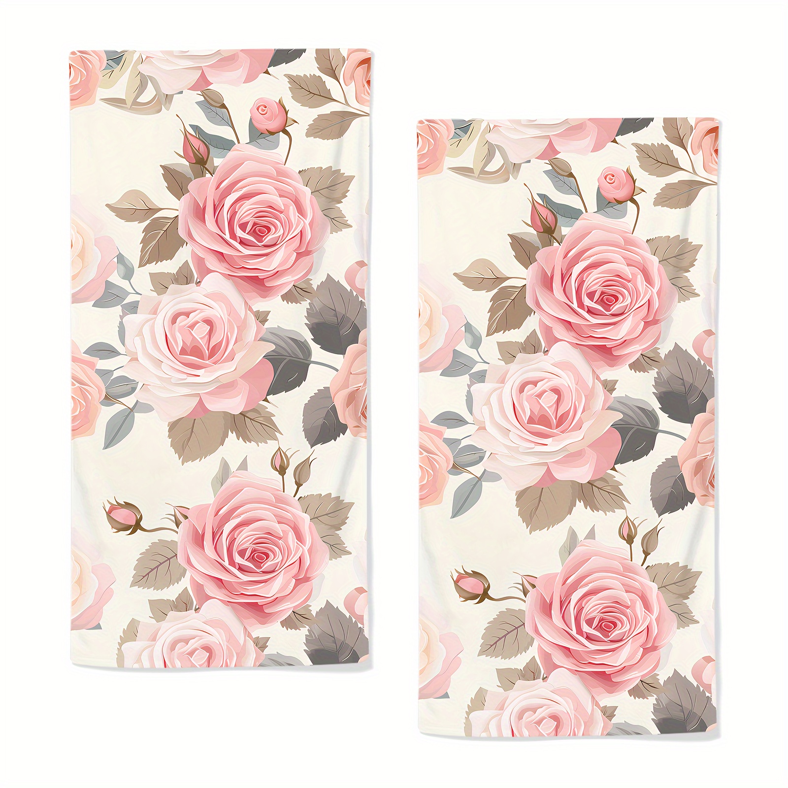 

Floral Hand Towels Set Of 2 Breathable Floral Kitchen Towels Absorbent Towels For Home Bathroom Gym Decorative Quick Drying Towels 28.7x13.7 Inch