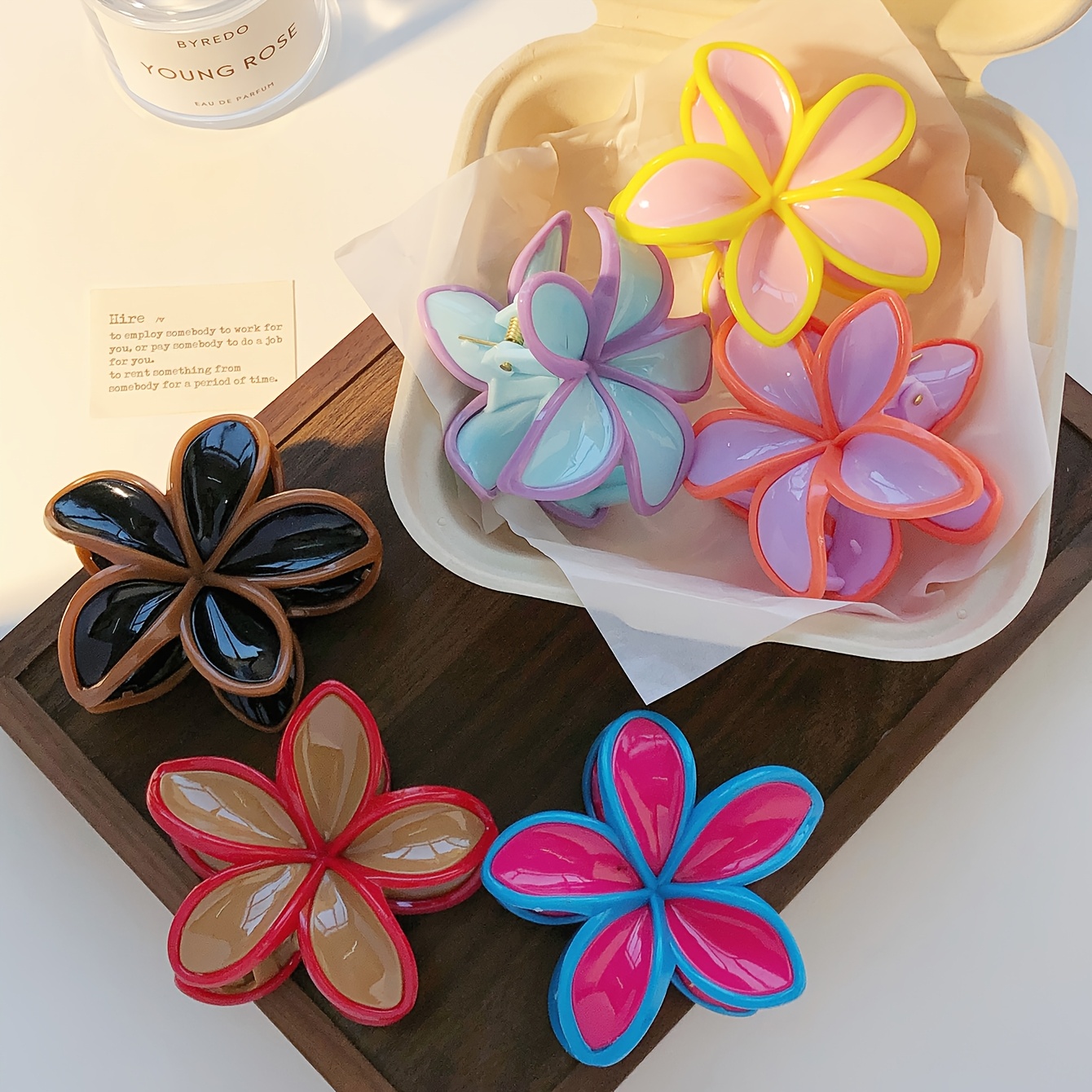 TEMU 6pcs Colorful Eggplant Hair Clips Bohemian Style High Ponytail Half-up Bun Hairpins For Women, Girlfriends' Gatherings And Birthday Parties