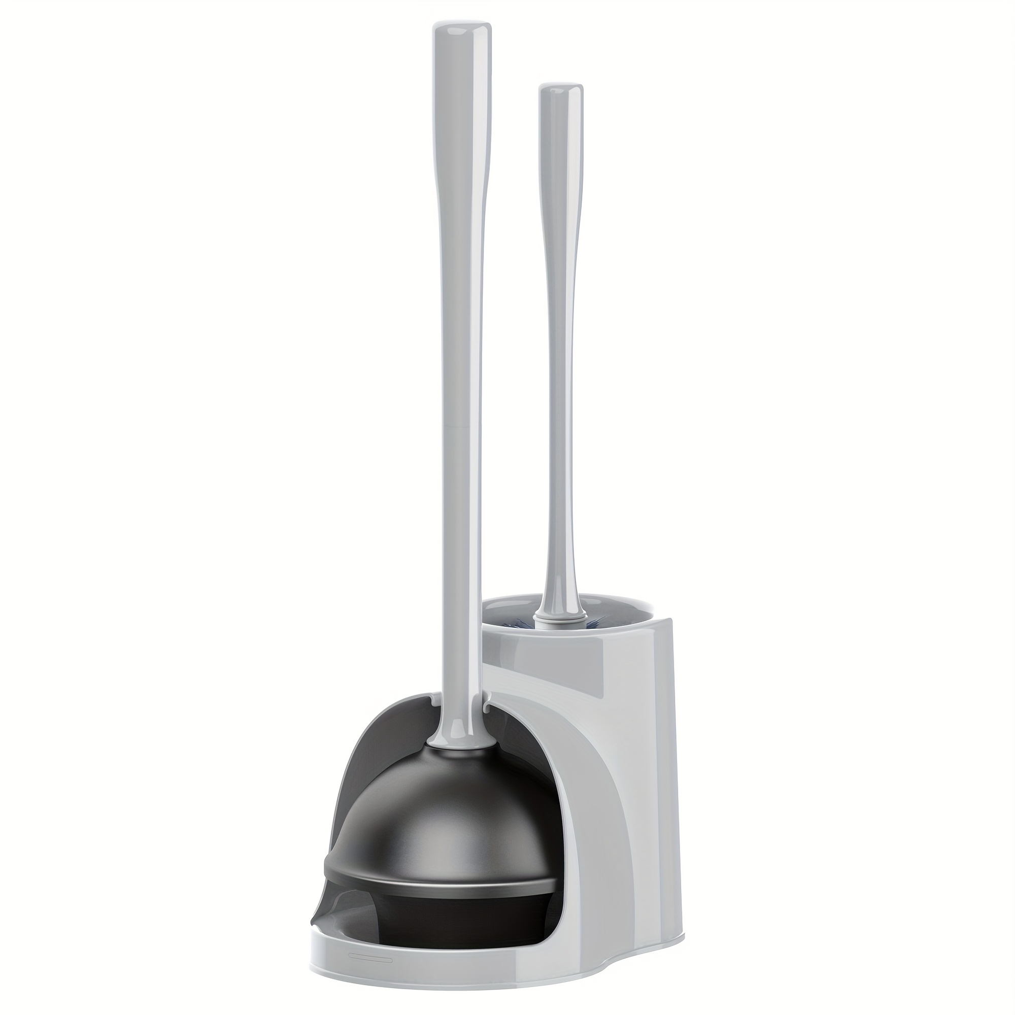 TEMU Emmama Brands Toilet Plunger And Bowl Brush Combo For Bathroom Cleaning, Gray, 1 Set