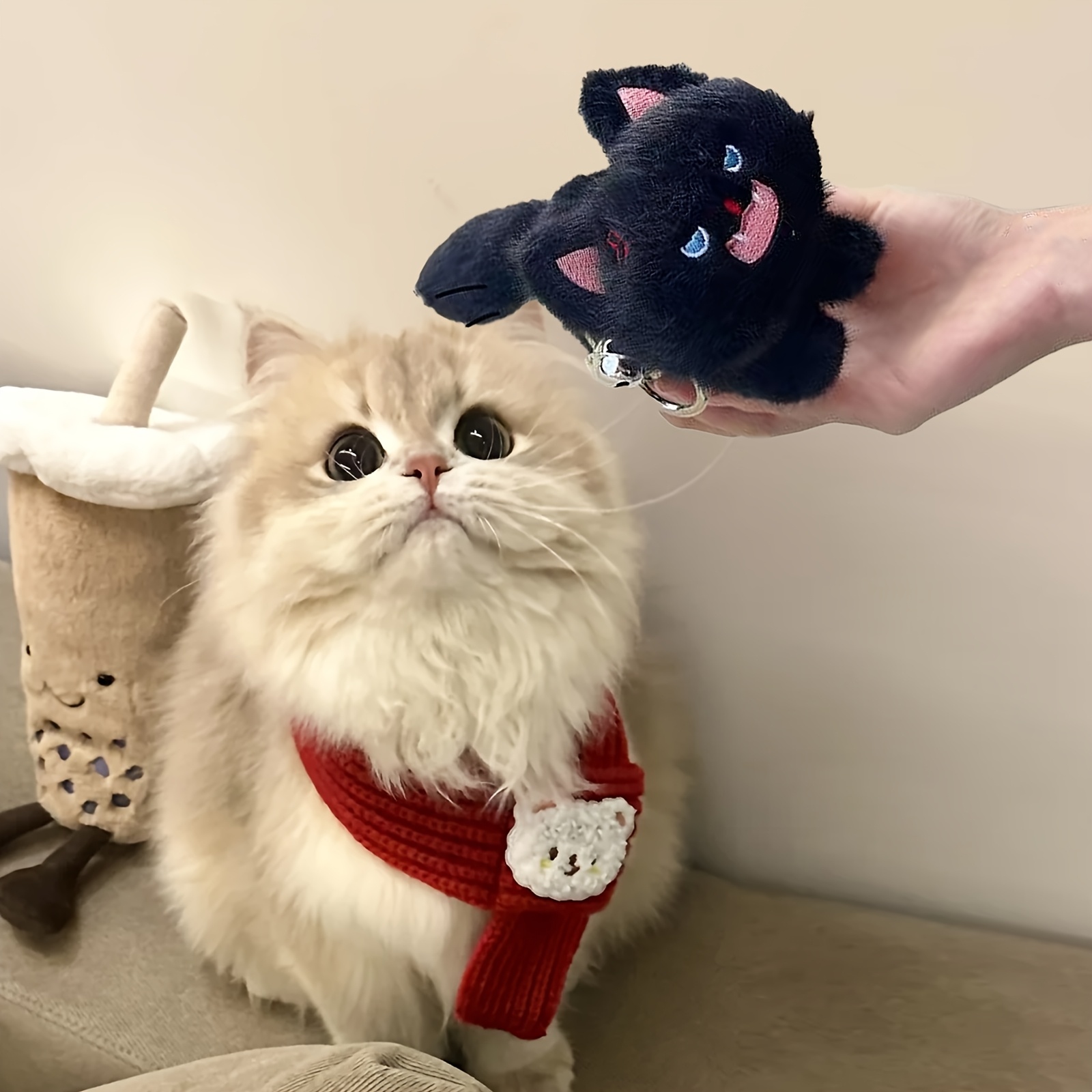 cat keychain plush sold on Temu United States