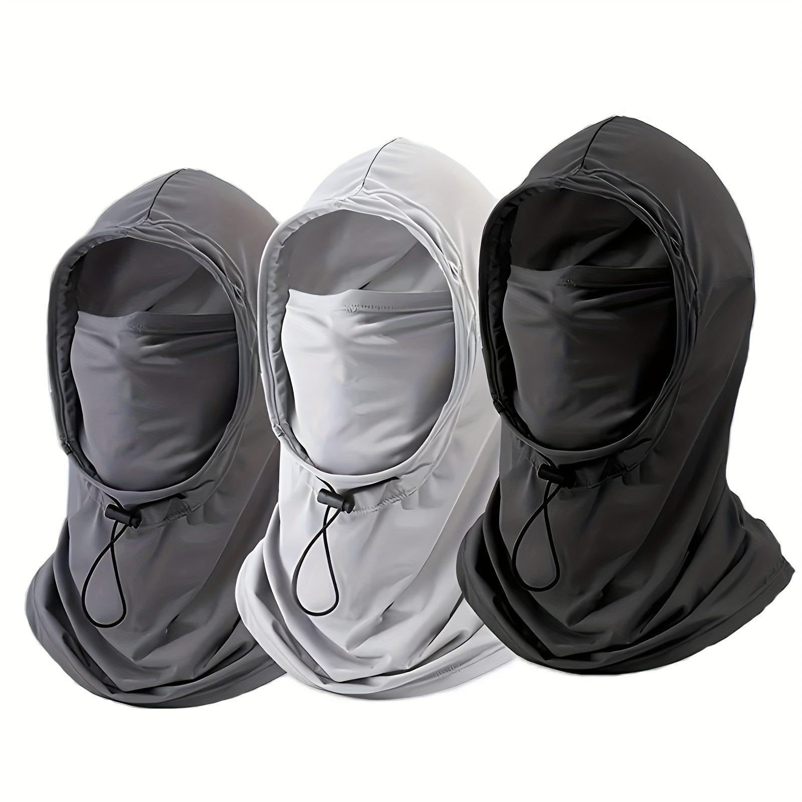 

Lightweight Balaclava - Breathable Polyester Full Face Mask With Drawstring Closure For Hiking, Cycling, Fishing - Outdoor Sunscreen Hood