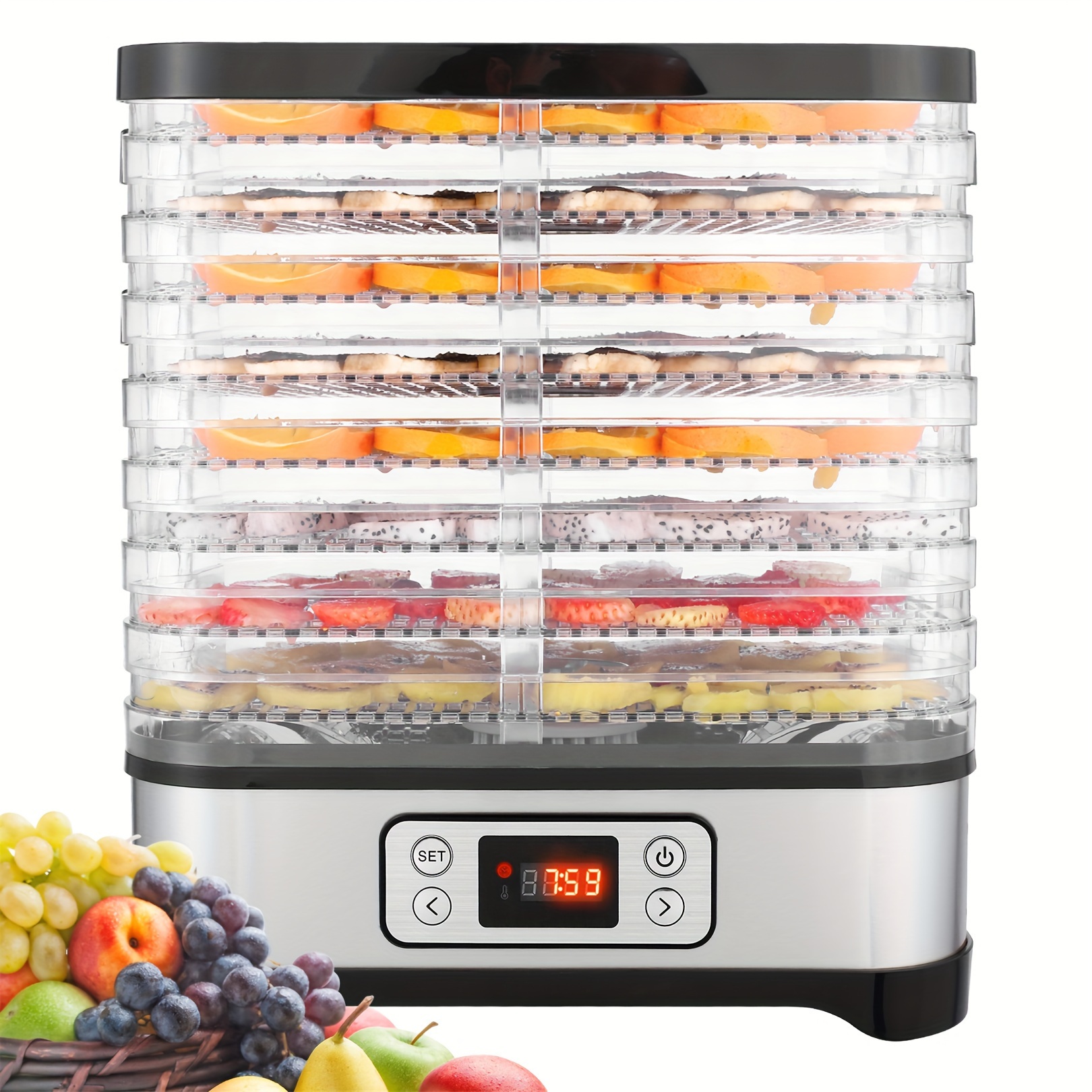 

Homdox, Home Food Dehydrator, Food Dryer, 8 Bpa-free Trays, For Dehydrating Food And Jerky, Fruits, Herbs, Vegetables, And Pet Treats, Hot Air , Easy-to-, 400w, With Temperature Control And Timer.