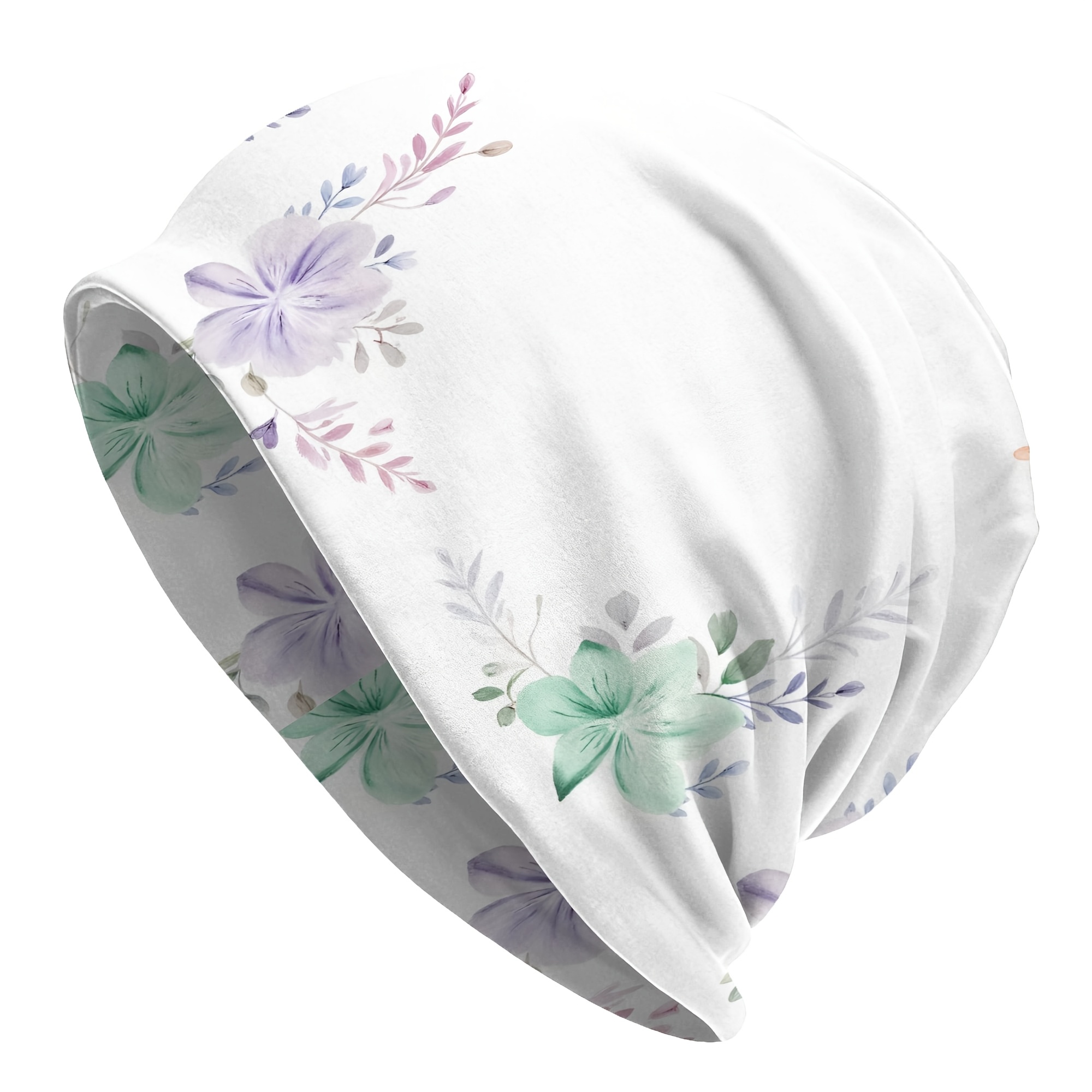 E-shop And Green mit Blättern Bonnet Homme Modischer Dünner Hut Skullies Beanies Mützen für Männer Frauen Neuheit Stoffhüte