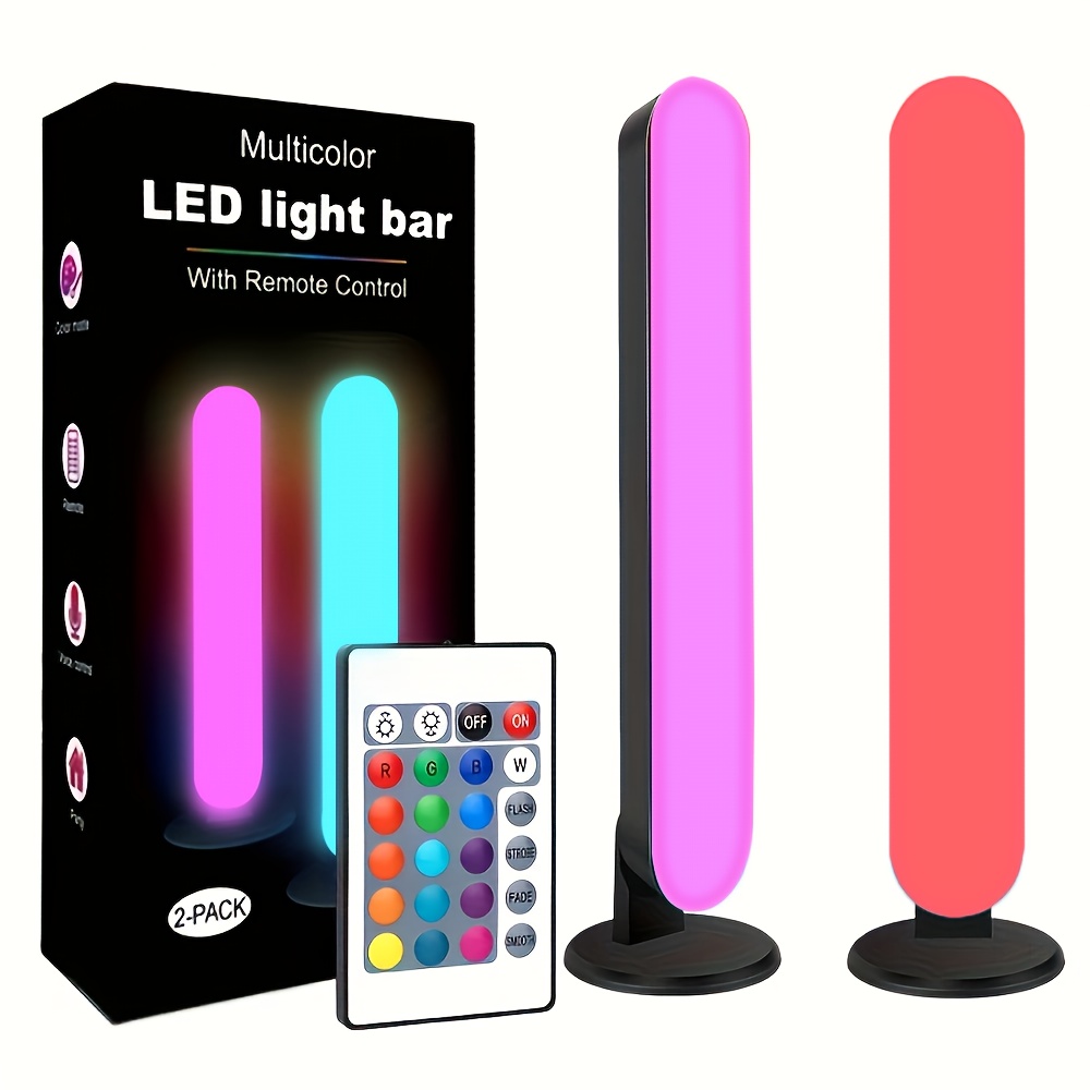1/2 packs LED Strip Lights for Room, 24 Keys IR Remote Control Remote Control Smart RGB Strip Lights Gaming Lights, TV Ambient Backlight Sync with Music, RGB Desk Lamp for TV, PC, Room, Party Decoration