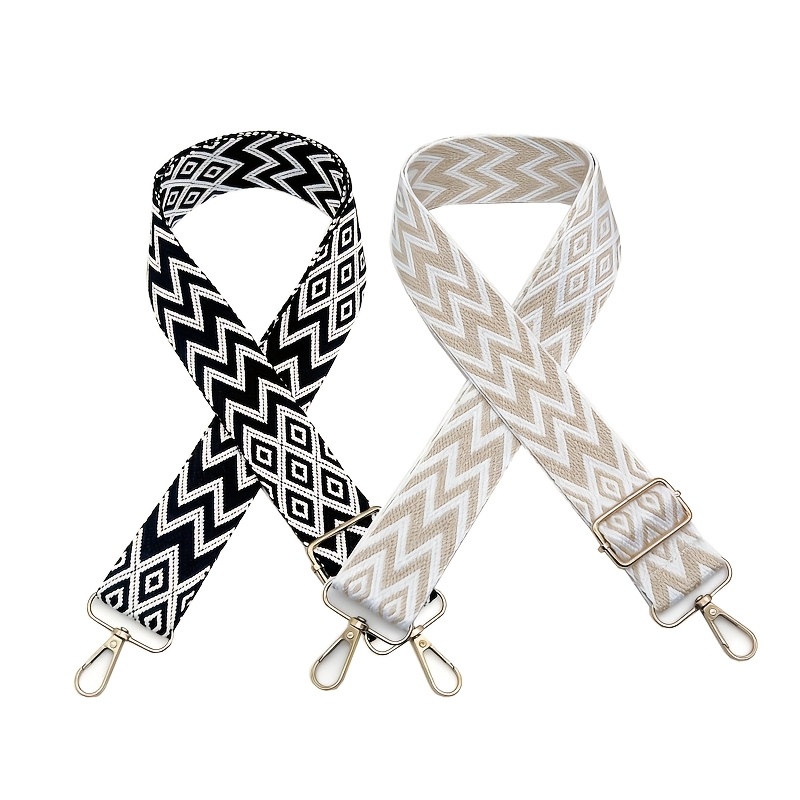 TEMU 2pcs Couple Style Multi-style Combination Matching Crossbody Bag Strap Replacement Wide Shoulder Strap, Colorful Lengthenable Adjustable