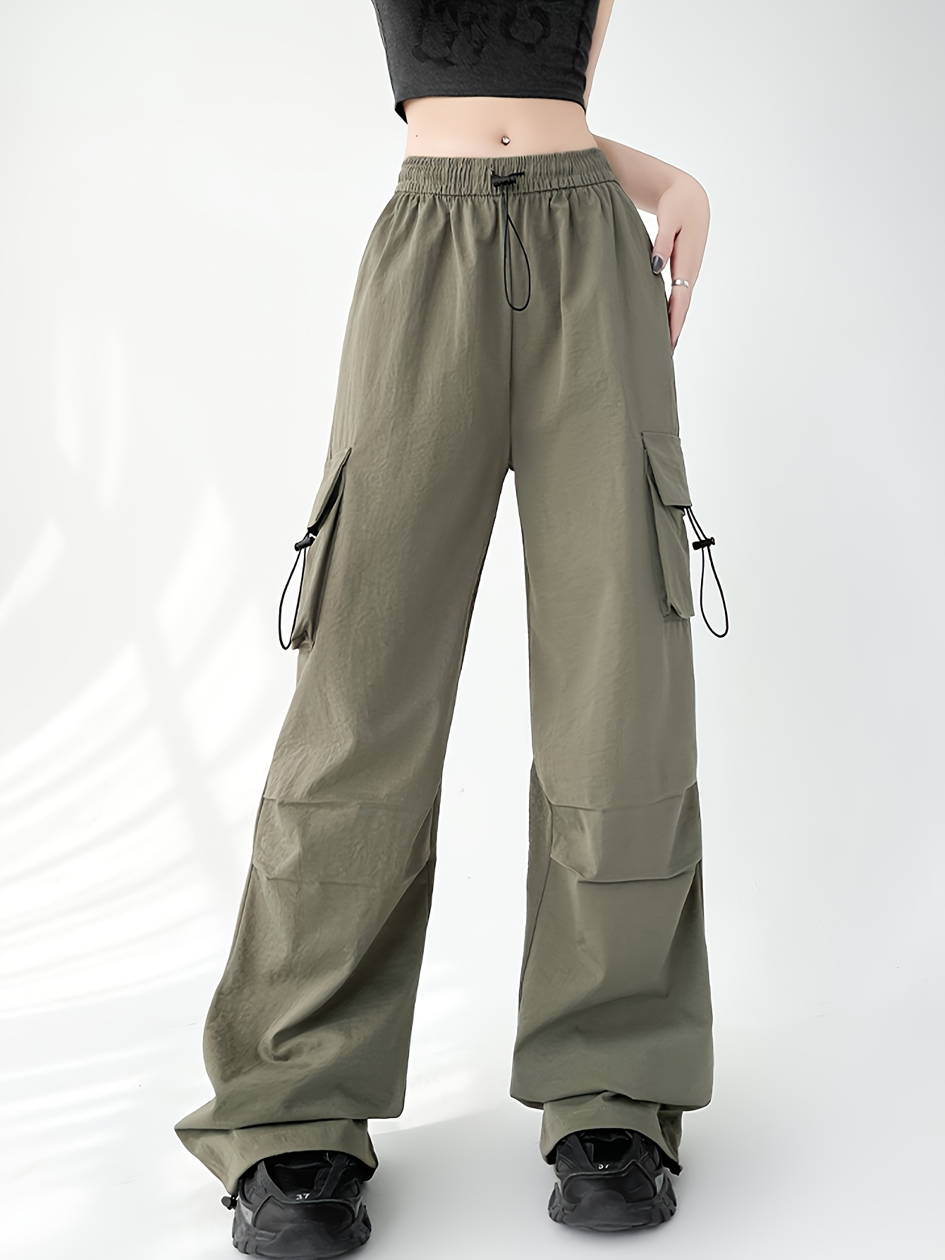 Women's polyester fashion cargo pants