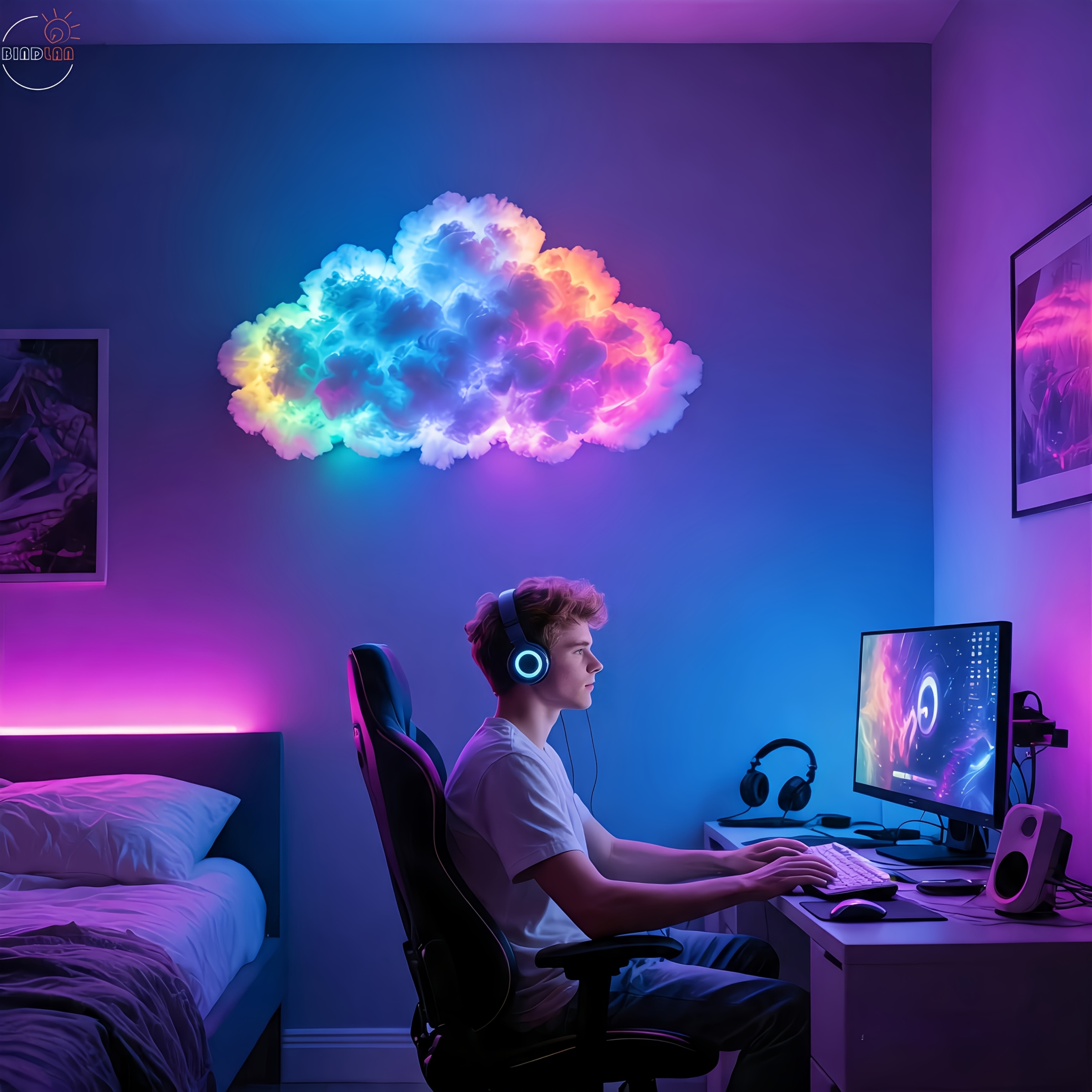 LED 3D Cloud Light, All-Holiday Universal Decor