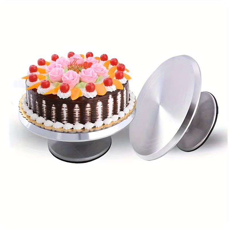 

1pc Premium Aluminum Cake Turntable - 360° Rotating, Food-safe For Baking & Decorating - Perfect For Holidays & Everyday Use