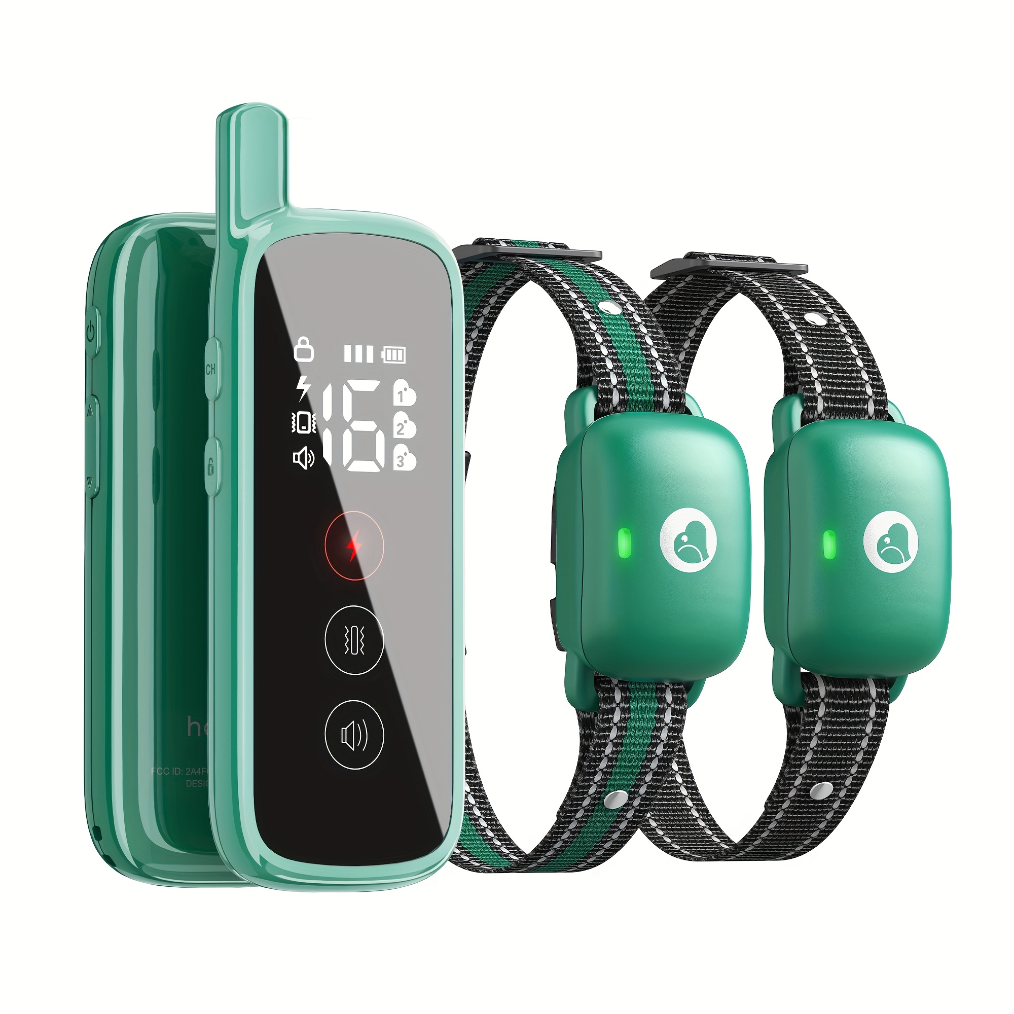 Double Pet Remote Training Collar Receiver - USB Rechargeable, Adjustable 16 Levels of Vibration, Suitable for Small to Large Dog Breeds