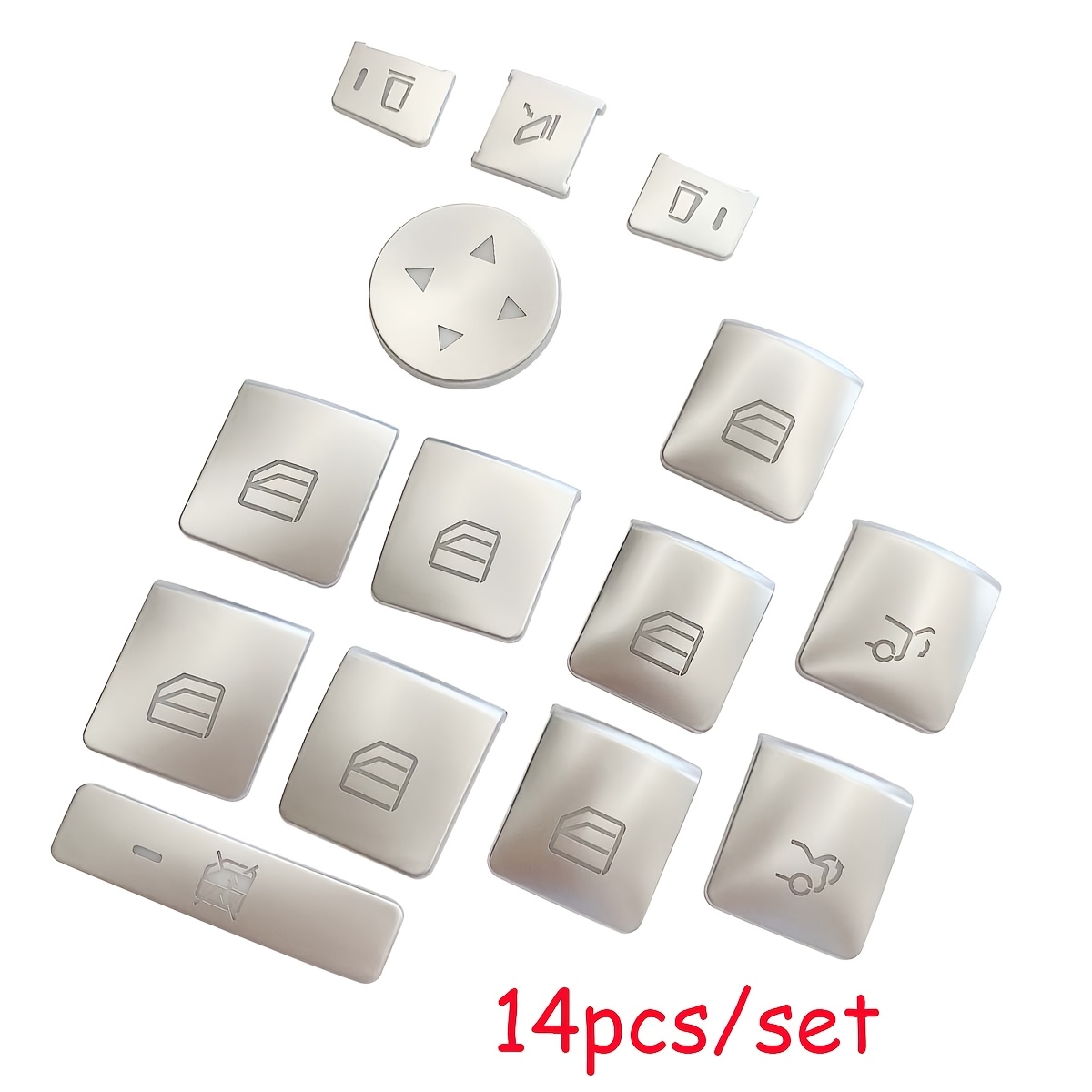 Image of 12pcs Or 14pcs/set Abs Car Window Lift Button Frame Trim Sticker Fit For E Ml Gl Cls Class W176 W246 W204 W212 W166 C117 X156 X204