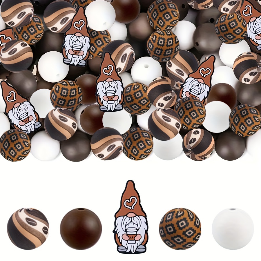 

25 Pcs Silicone Beads - Coffee Themed Decorations For Christmas Trees, Necklaces, Bracelets, Keychains & Diy Crafts