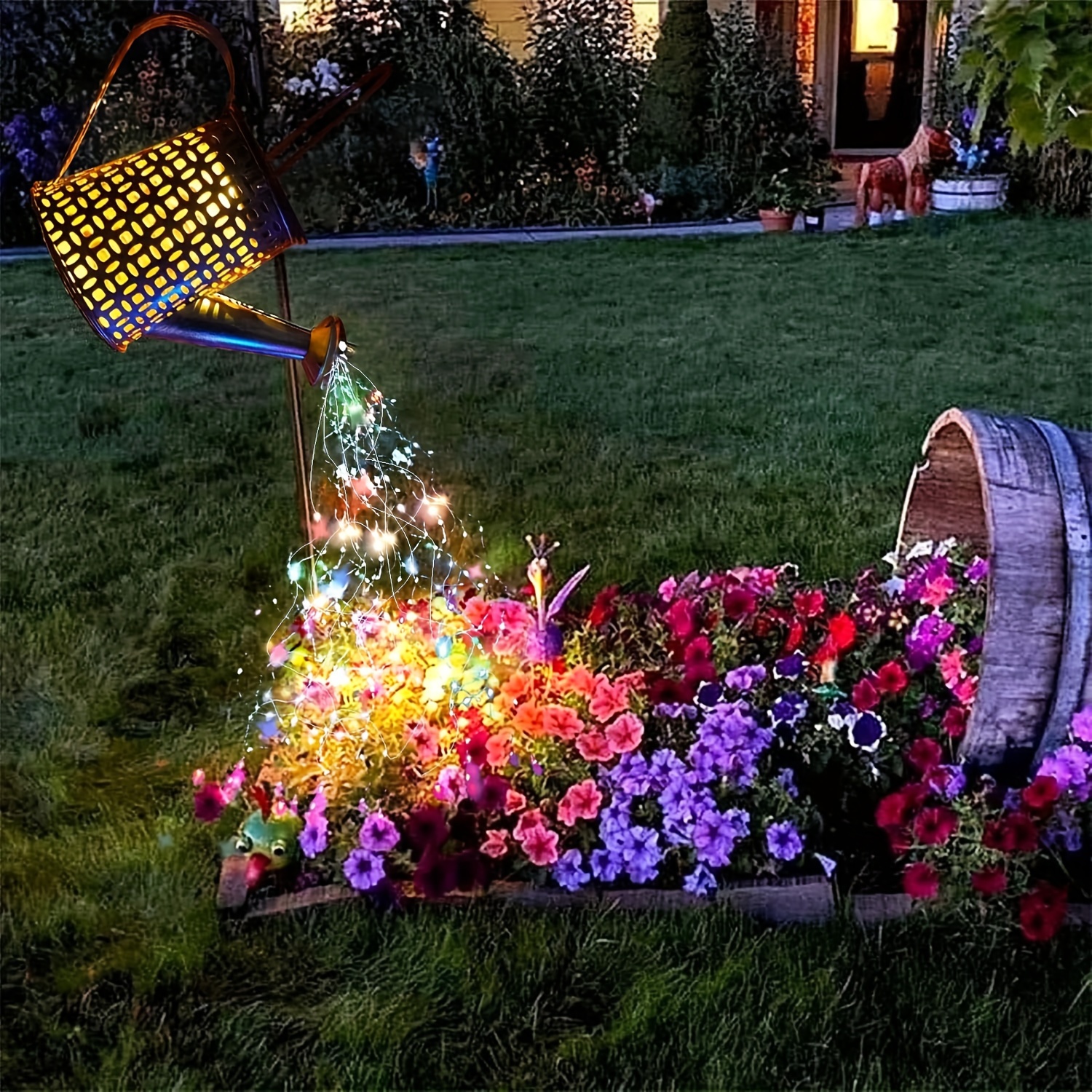 

Solar Watering Can Lights Multi Color Outdoor Garden Decor, Hanging Solar Lantern, Solar Waterfall Lights Solar Decorative Christmas Patio Yard Art Pathway Lawn Flower