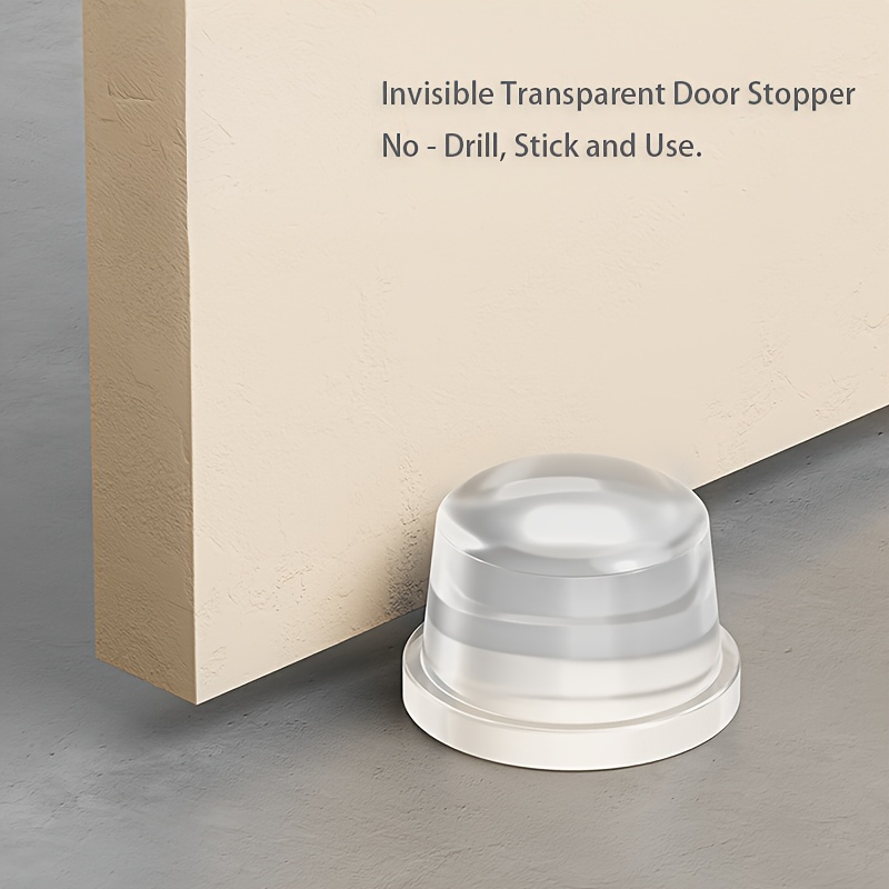 5-Pakke Gennemsigtige Dørstopper - Stærk Klæbende, Peel-and-Stick, Højelastisk Silikone til Lydløs -Kollision, Usynlig og Transparent