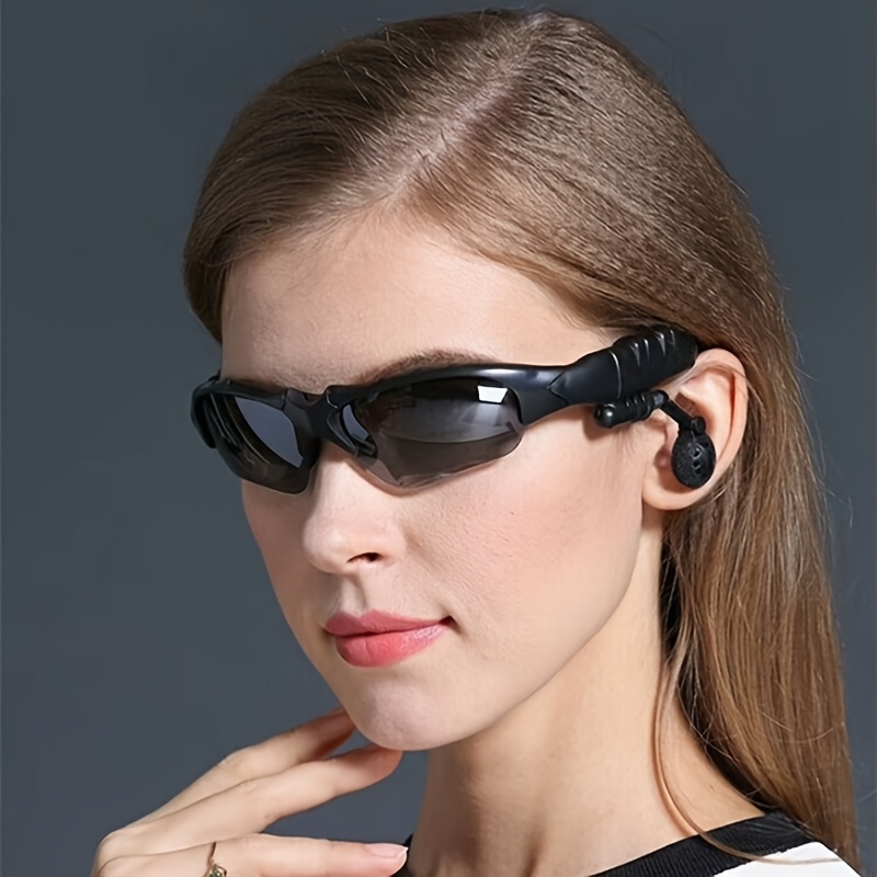 BRIAME Smart Wireless Glasses with Active Noise Cancellation, Stereo Earbuds & Microphone - USB Type-C Rechargeable Lithium Battery, Hands-Free Calls & Music Streaming, Volume Control, No Charger Included - Ideal for Gaming & Everyday Use, Gaming Headset | Modern Tech Accessory | Wireless Headphone