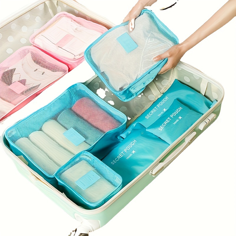 6pcs Travel Organizer Set for Luggage - Versatile Packing Cubes with Mesh Compartments, Ideal for Clothes, Shoes & Camping Gear, Polyester Storage Bags, Packing Cube Organizer, Stuff Sacks