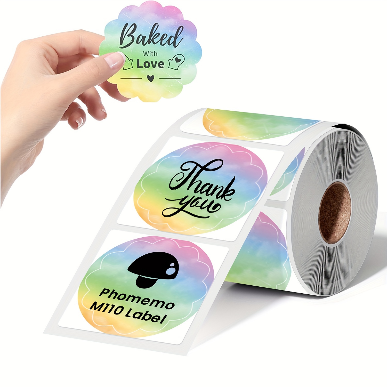 

500pcs/roll Color Thermal Labels For Shipping Label Printer - Rainbow Color Stickers Labels For Small Business Supplies - Commercial Grade Custom Stickers