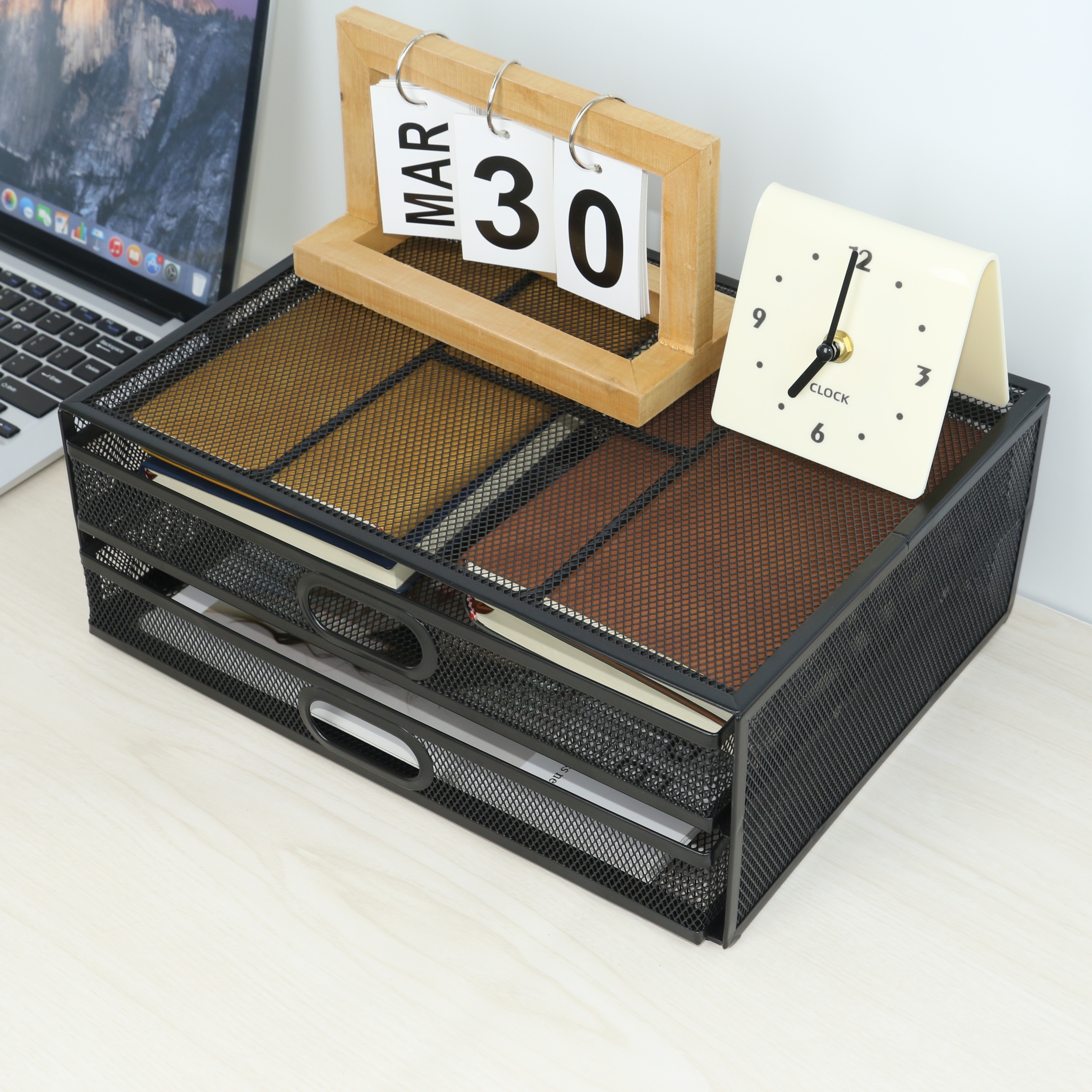 Multifunctional Storage Rack with Drawers for Desktop Organization