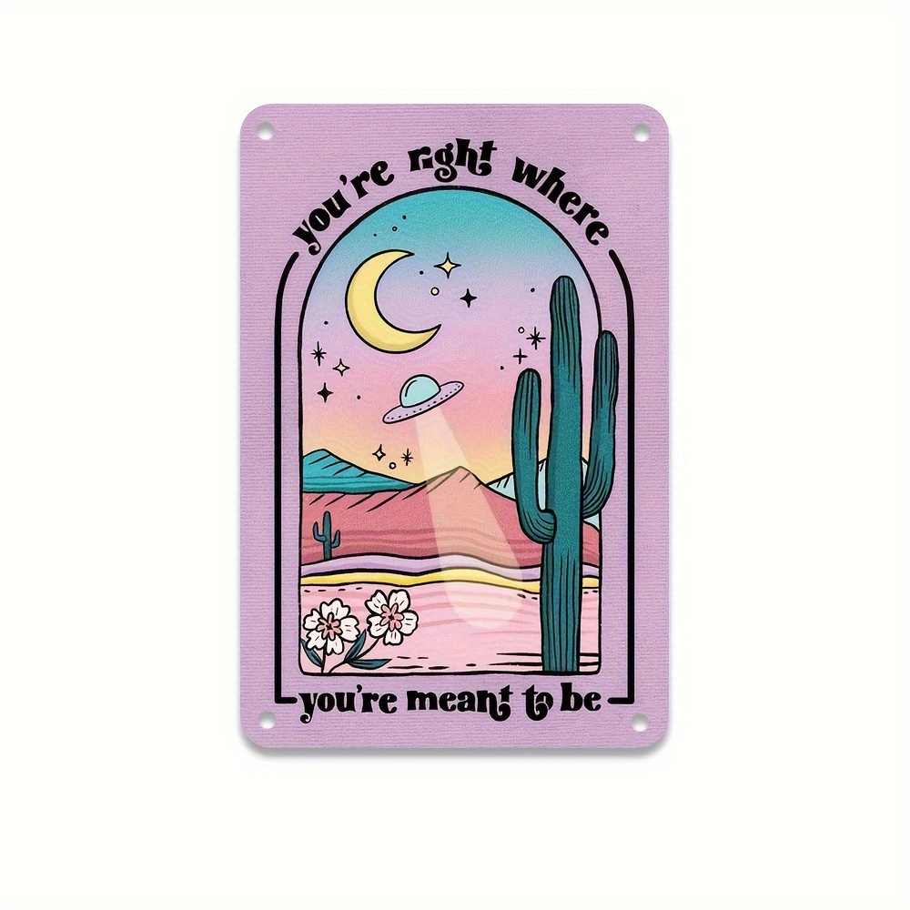 inspirational desert night poster cactus moon - Temu Mauritius