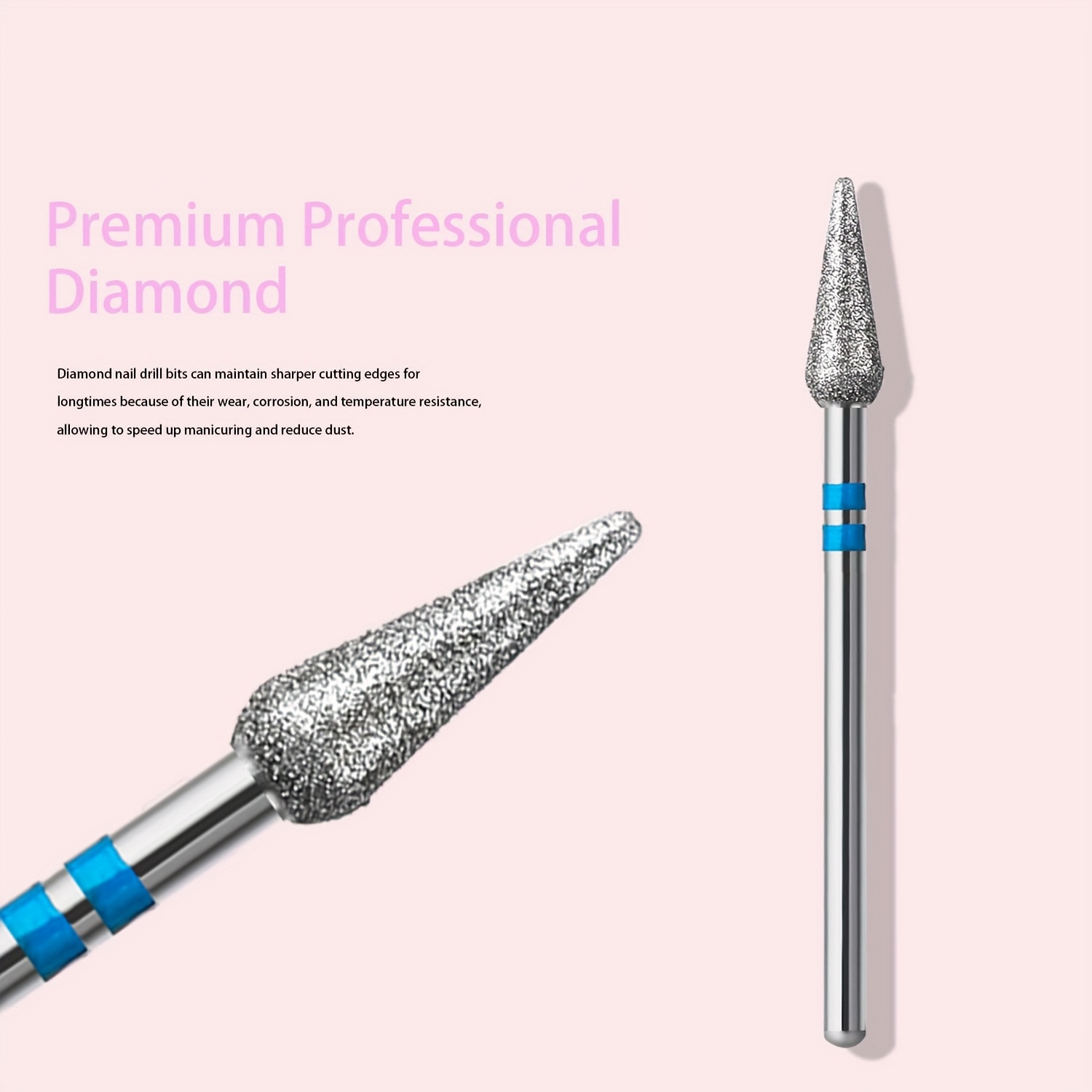 Image of 10-pcs Diamond Cuticle Clean Nail Drill Bits Set, Professional Safety Rotary Carbide Nail Drill Bit For Under Nail Cleaning, Nail Drill Bit, Ideal For Cuticle Dead Skin, Nail Art Tool