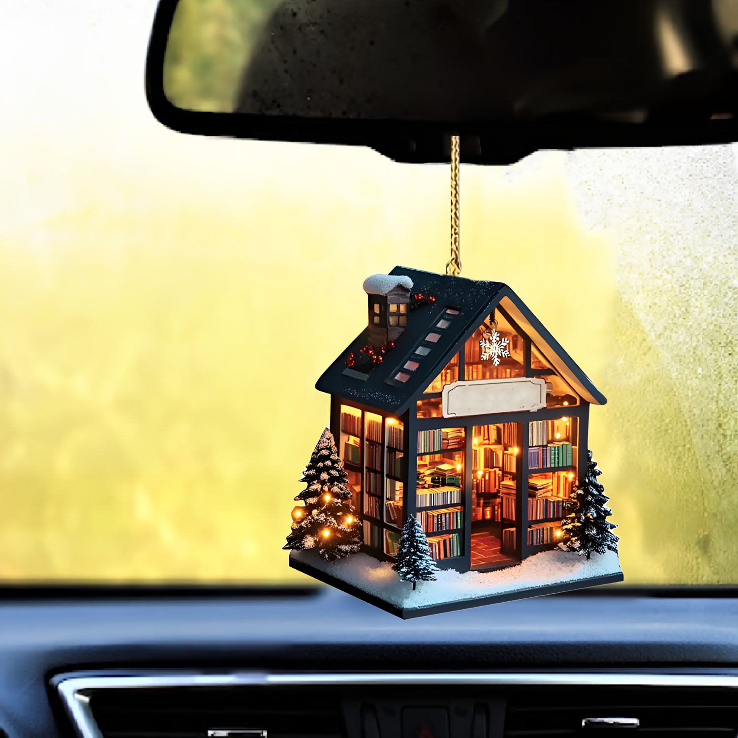 

Library-themed Acrylic Car Charm & Christmas Tree Ornament - Home, Bedroom, And Holiday Decor