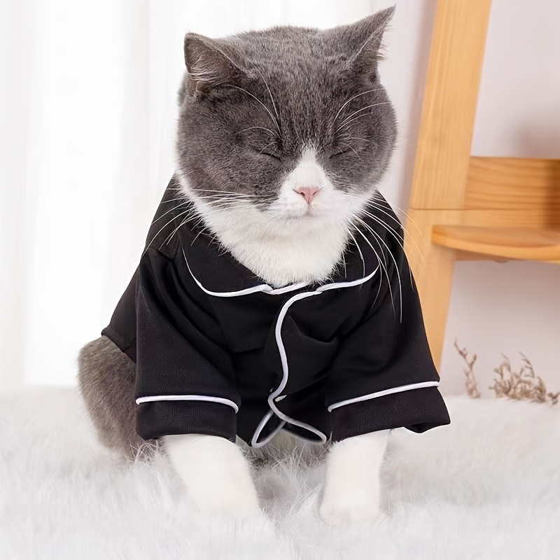 

Cozy All-season Pet Pajamas For Cats & Small Dogs - Soft Polyester, Easy Snap Closure, Hand Wash Only