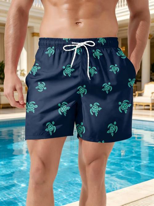 mens summer sea shorts quick dry loose knee length pants for seaside vacation and casual swimming