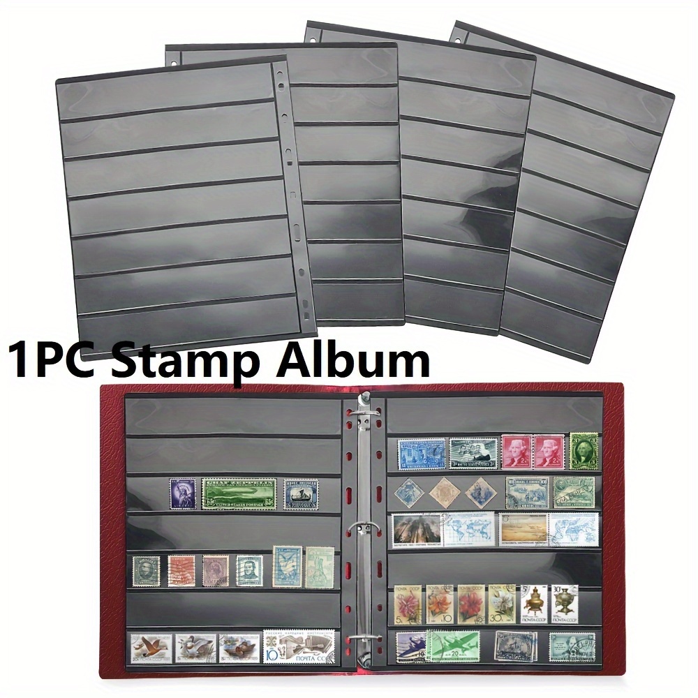 

A Standard Stamp Album Inner Page Loose-leaf Black Double-sided Collection Page Single Nine-hole Universal Standard Stamp Album Inner Page Loose-leaf Black Double-sided