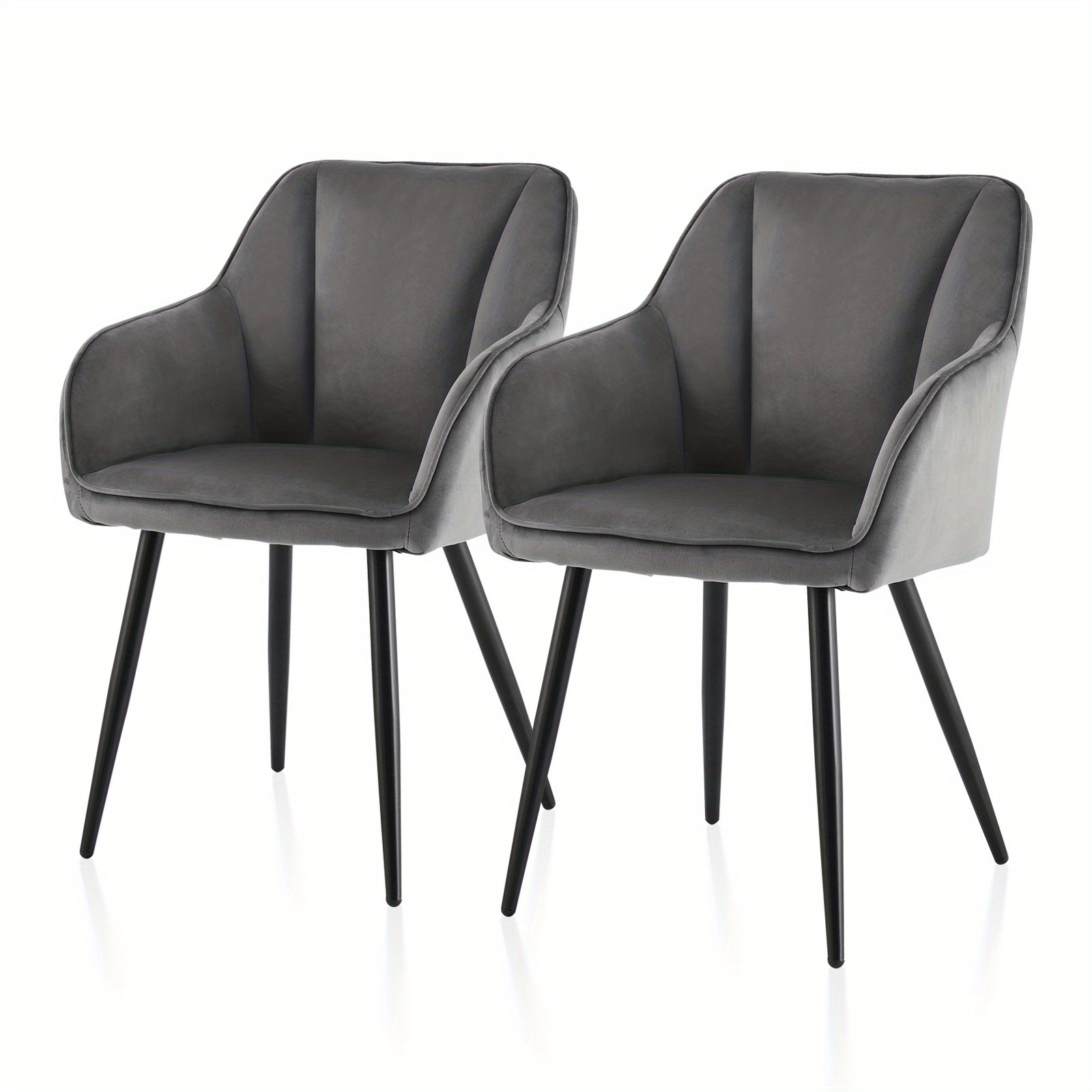 Image of Reception Chairs Set Of 2, Velvet Padded Visitor Chair With Armrest And Metal Legs, Lounge Upholstered Armchair For Office