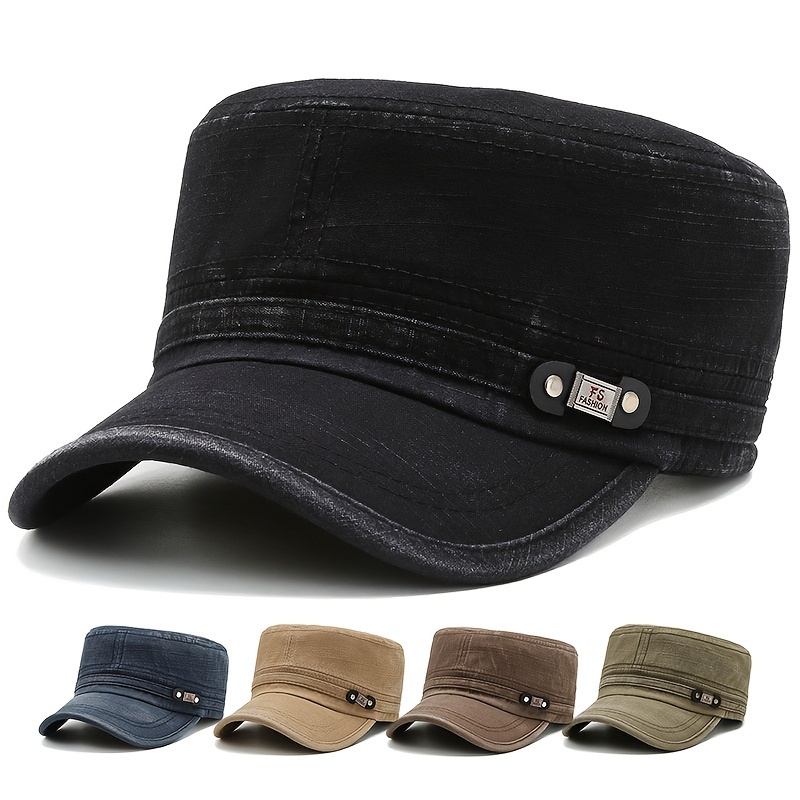 

1pc Unisex Trendy Versatile Flat Top Baseball Cap, Adjustable Retro Peaked Hat, Suitable For Outdoor Activities