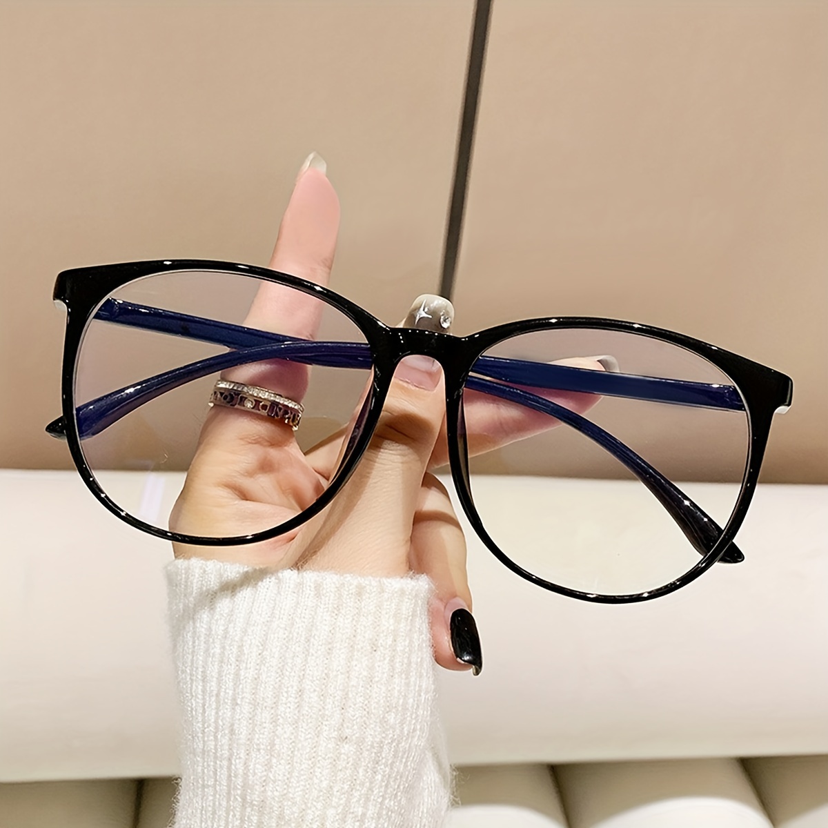 Blue Light Blocking Glasses Cute Round Candy Color Clear - Temu