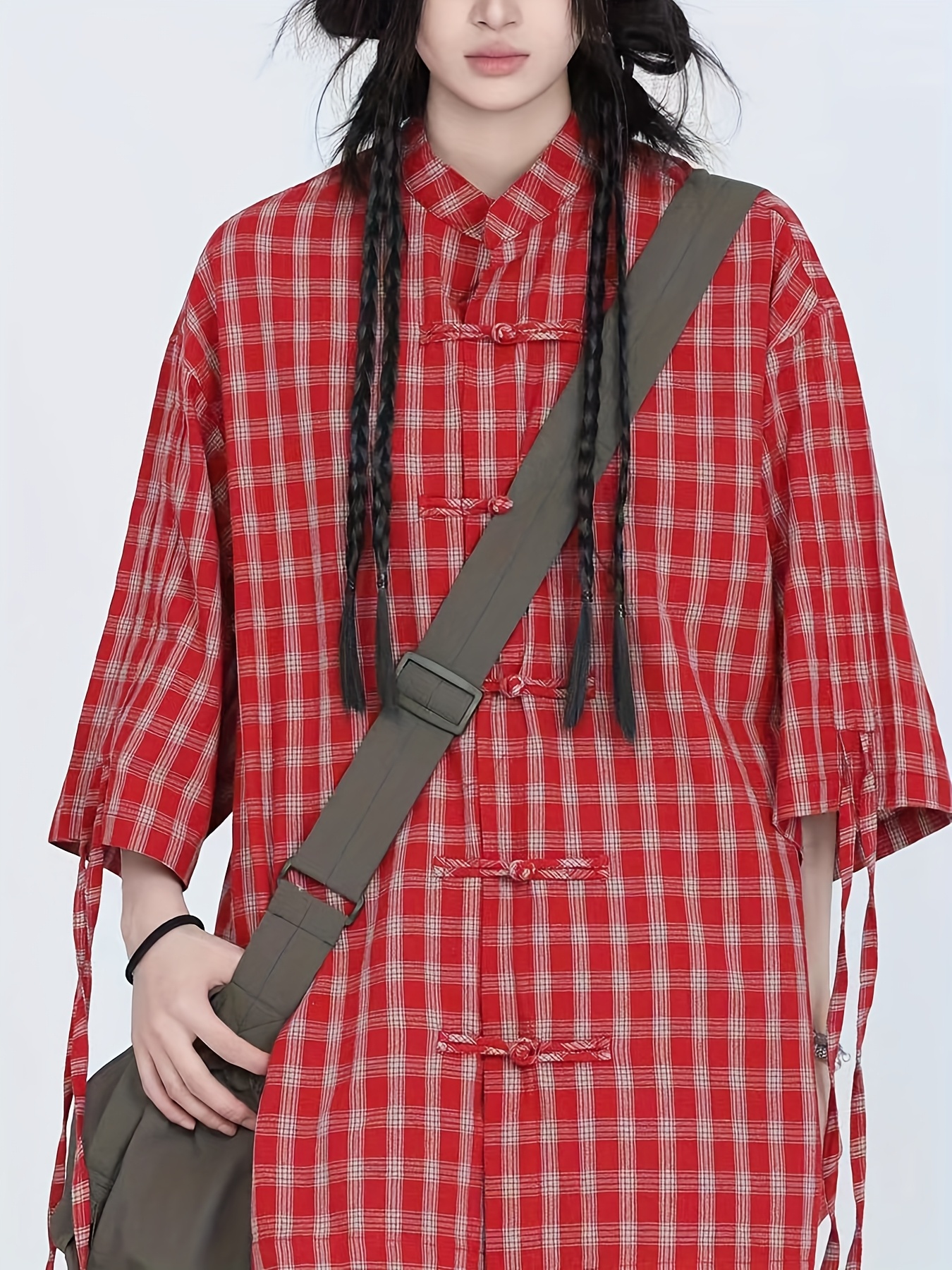 chemise rétro rouge blanche à carreaux femme coupe Temu Switzerland