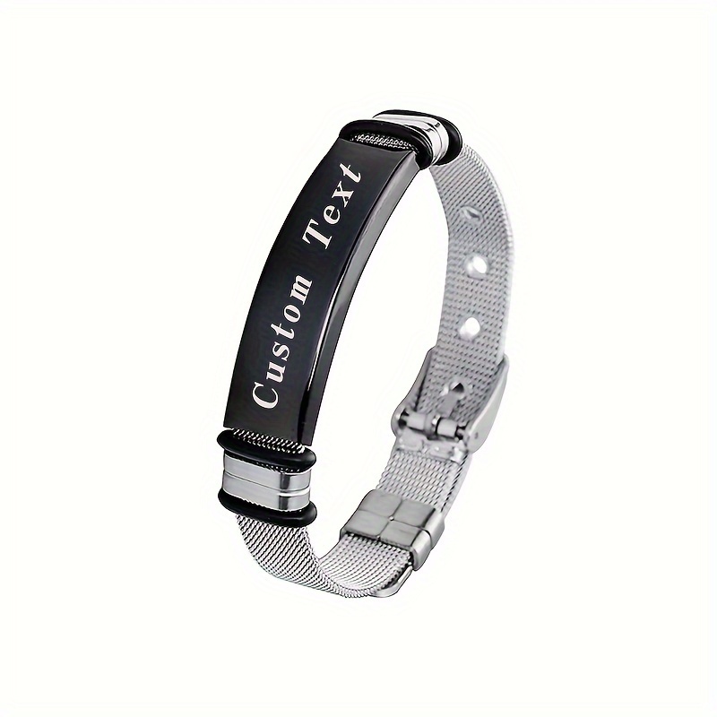 Customized Bend Plate Watch Chain, Engraved Gift