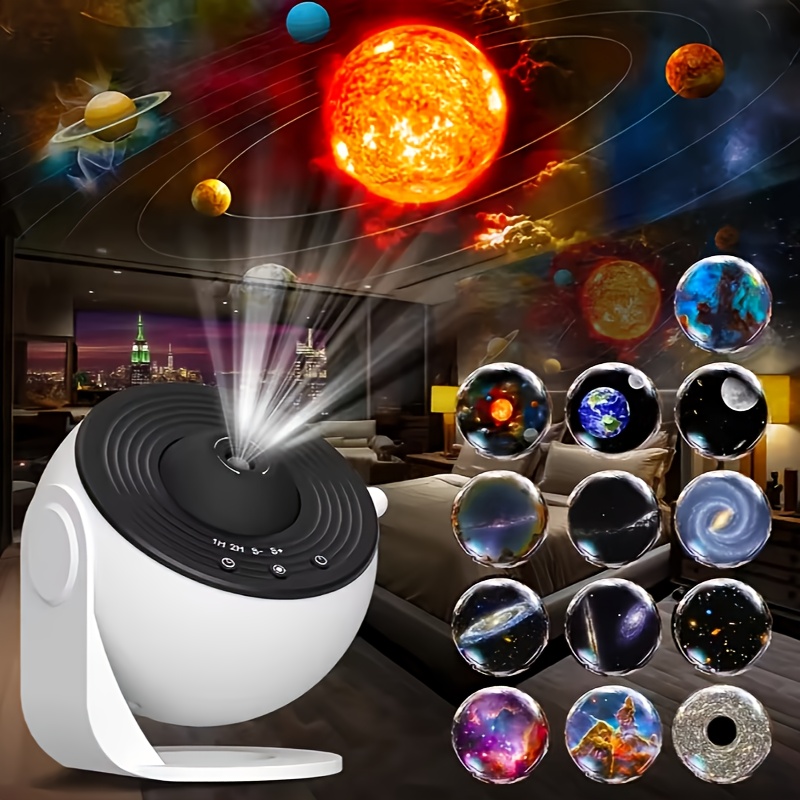 Projector, Star Projector Light With Adjustable Knob, 13 Film Discs Planetarium Projector, 360° Rotation, 1/2h Timer, 3-button Control Gifts For Space-themed Bedrooms