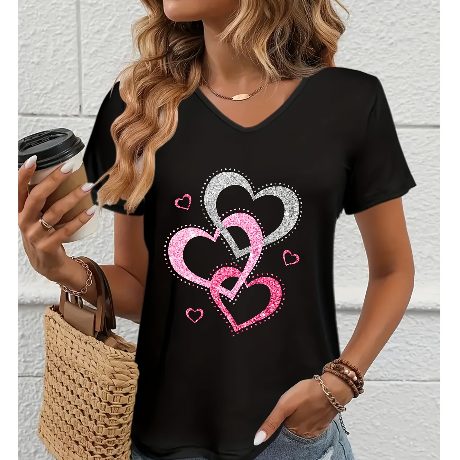 

Valentine's Day Love Heart Iron-on Transfer Applique - 1pc, Design For Diy T-shirts, Jackets, Bags, Cushions | Easy Application Fabric Decoration