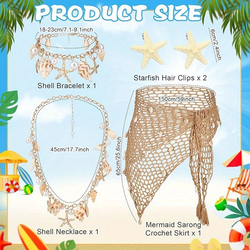 mermaid costume women 5pcs siren costume mermaid accessories  display picture 1