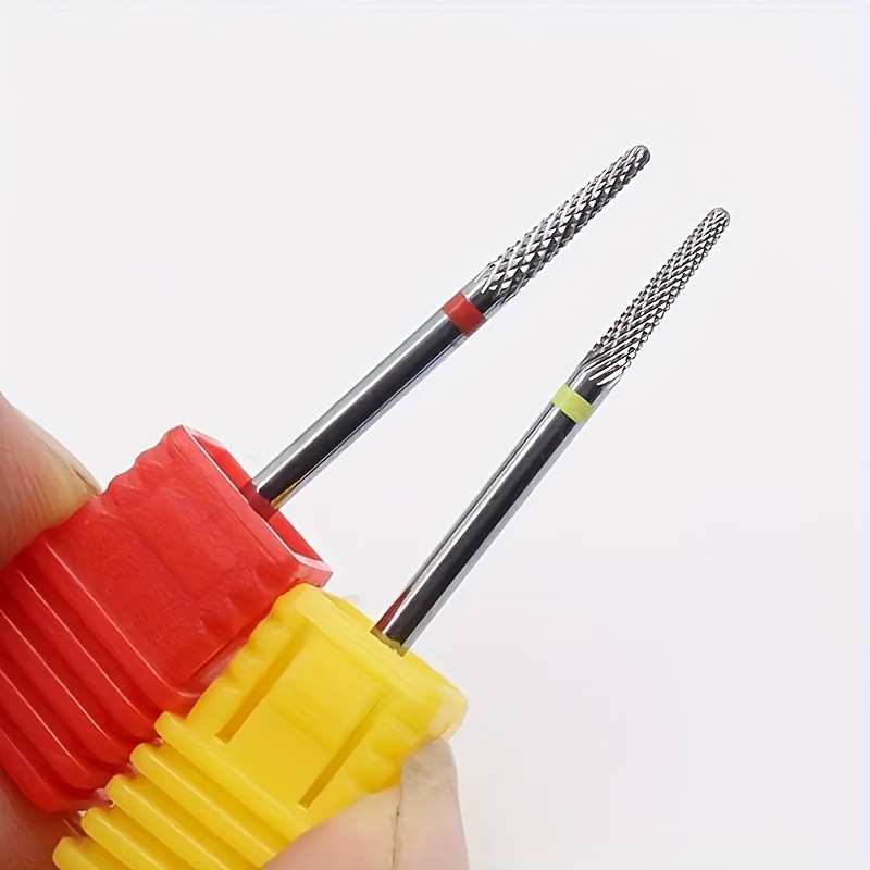 

2pcs Professional Carbide Nail Drill Bits Set - 3/32'' Shank Size, Unscented For Manicure, Pedicure, Cuticle Care & Gel Polish Removal