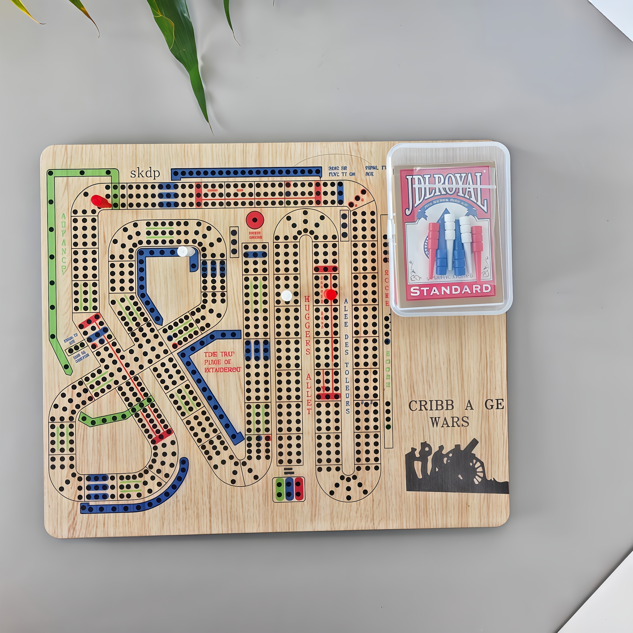 Wooden Cribbage Board Game for Family Night