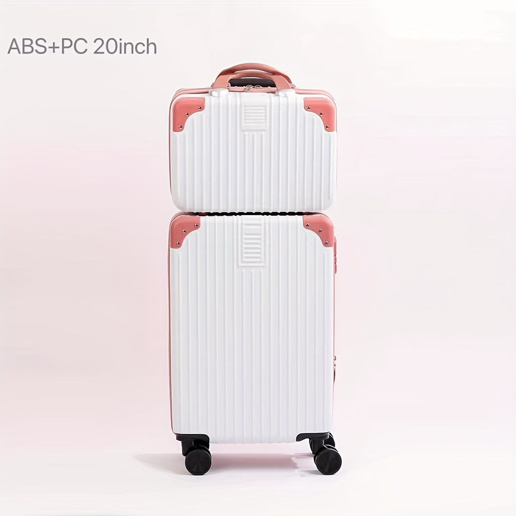 2pc travel big and small suitcase set with large capacity and password lock for travel vacation holiday daily use 20 inch trolley suitcase ideal choice for gifts 1