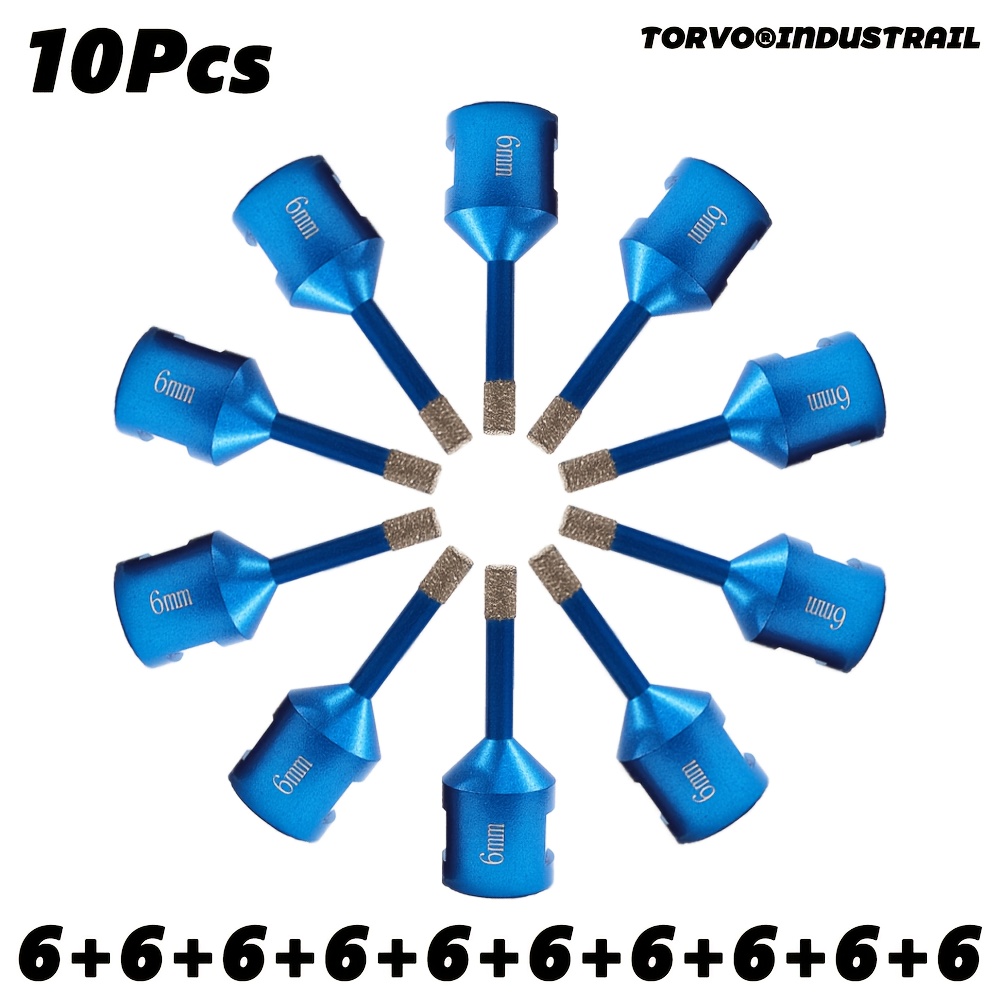 10pcs m14 threaded dry vacuum brazed diamond drill bits for tile holes 6 8 10 12  drilling   suitable for tile granite marble sets renovation