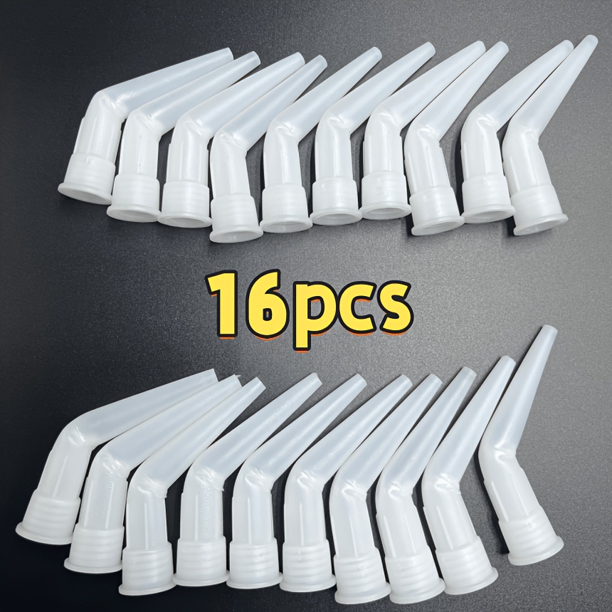 TEMU 16-pack Glass Caulking Nozzles For Plastic Caulking Guns, Sealant, Household Construction Tool Nozzle Caps