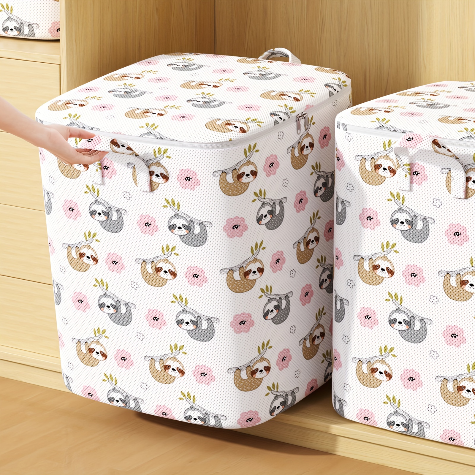 

1pc Storage Bag, Travel Bag, Non-woven Material, Large Capacity, With Handle, Folding, Quilt, Storage Clothes, Clothes, Blankets, Toys, Etc