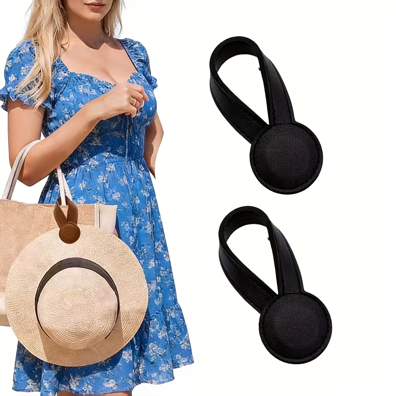 TEMU 2pcs Pinces à Chapeau Assorti, Pinces à Chapeau Portables Multi-, Pinces à Sac, Épingles à Chapeau, Mode Décontractée