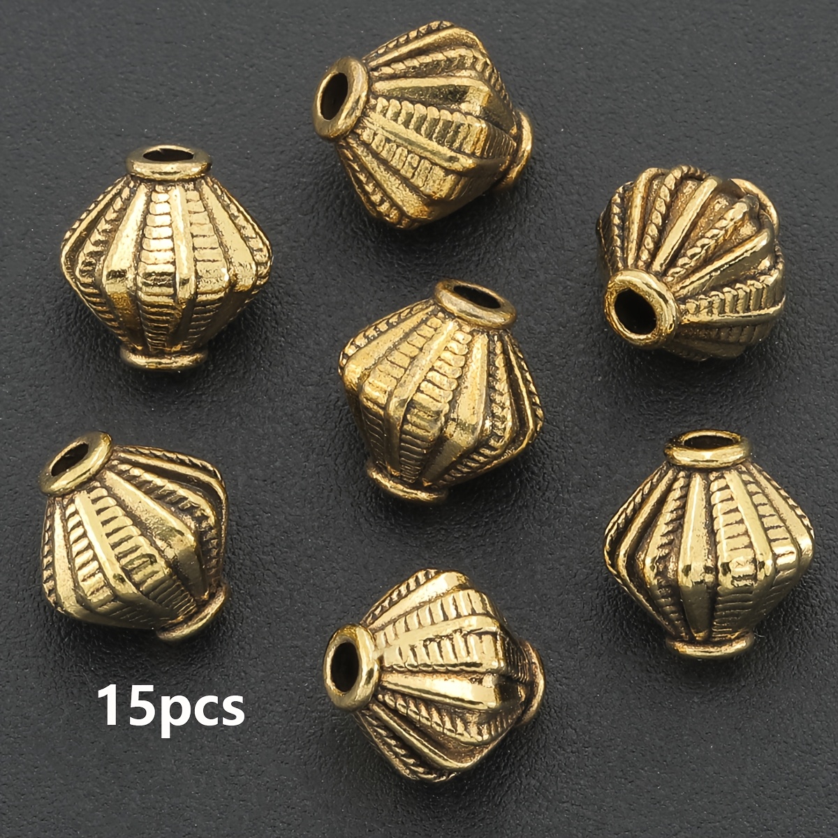 TEMU Perline distanziali da 15 pezzi, ca. 8mm, perline distanziali forate in di , perline a forma di , perline decorative, perline sciolte con motivo