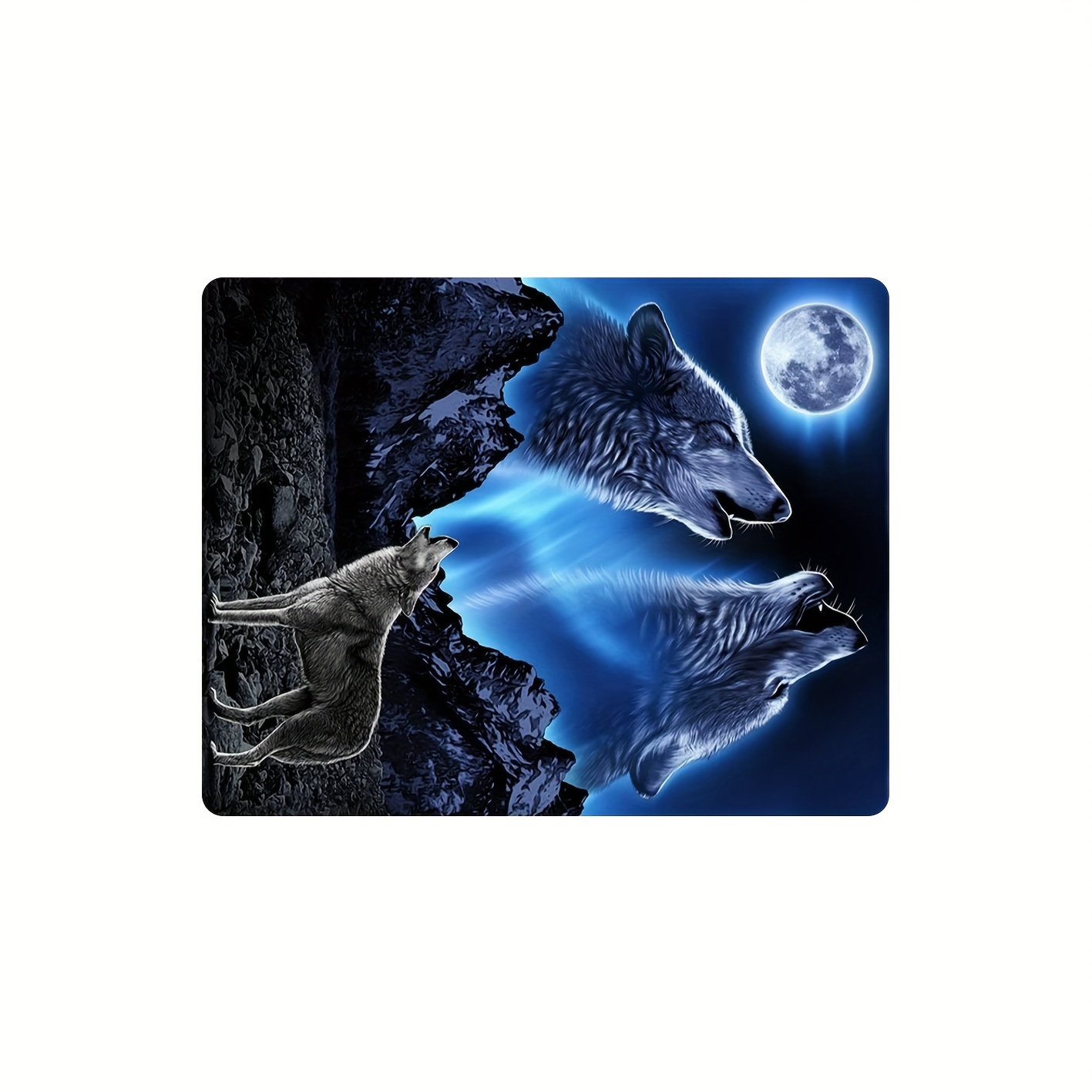 TEMU 1pc Wolf & Design Anti-slip Floor Mat, 1cm Thick, Washable Polyester Mat For Living Room, Bedroom, Or Home Decor - Rectangular Shape, Hand Wash